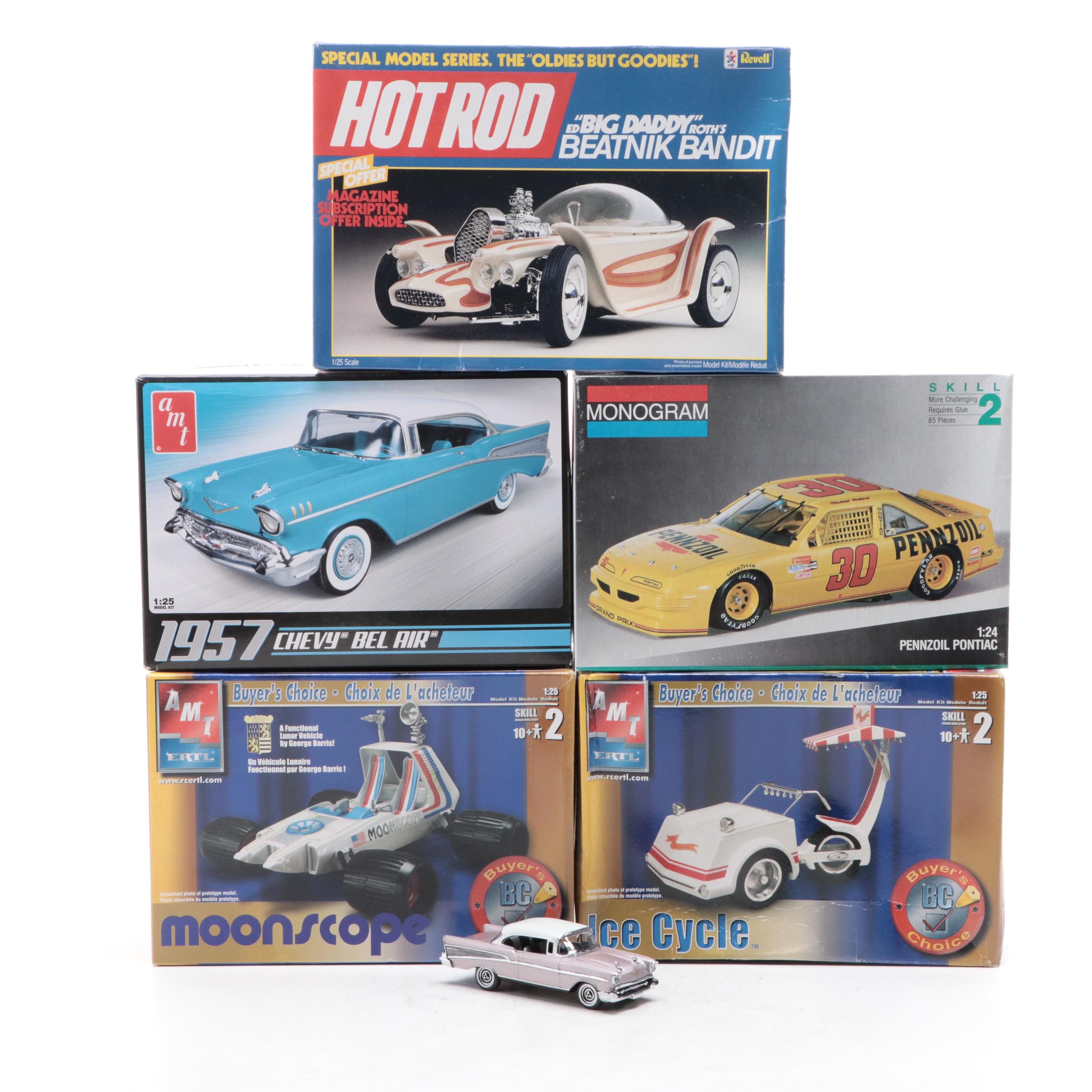 AMT '57 Bel Air Model Kit with Revell Hot Rod and Other Model Kits, Vintage