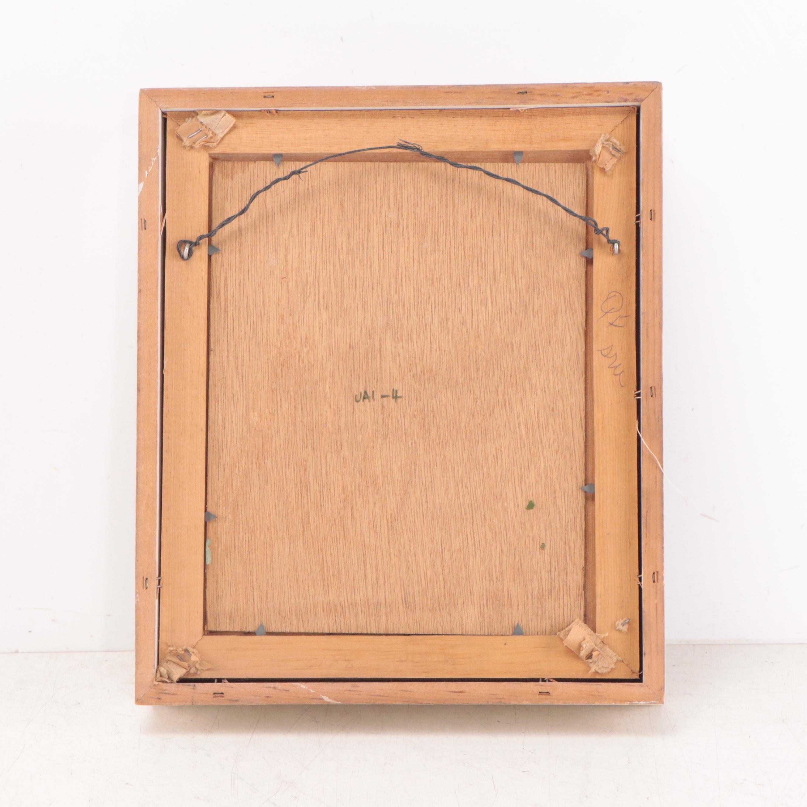 H. King Oil Painting of Bird Landing on Branch