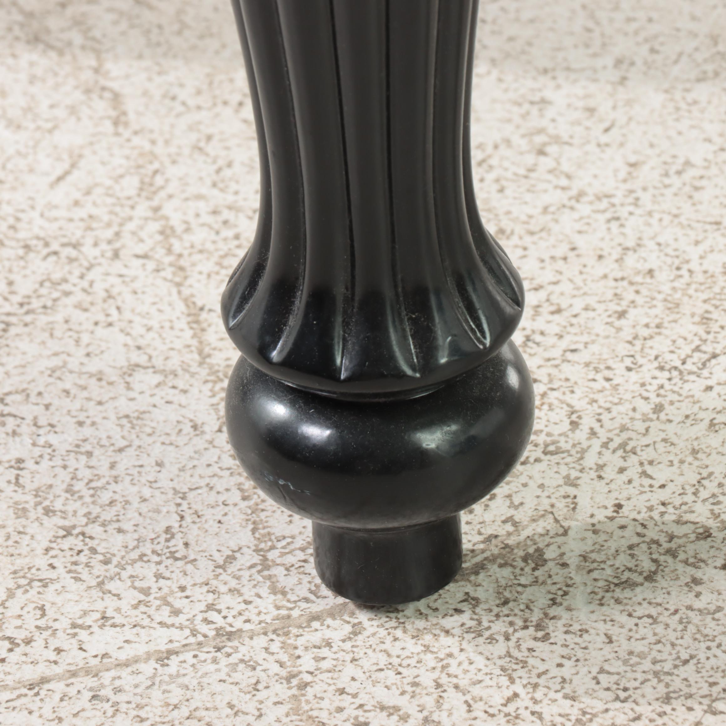 Pair of Black Painted End Tables with Reeded Legs