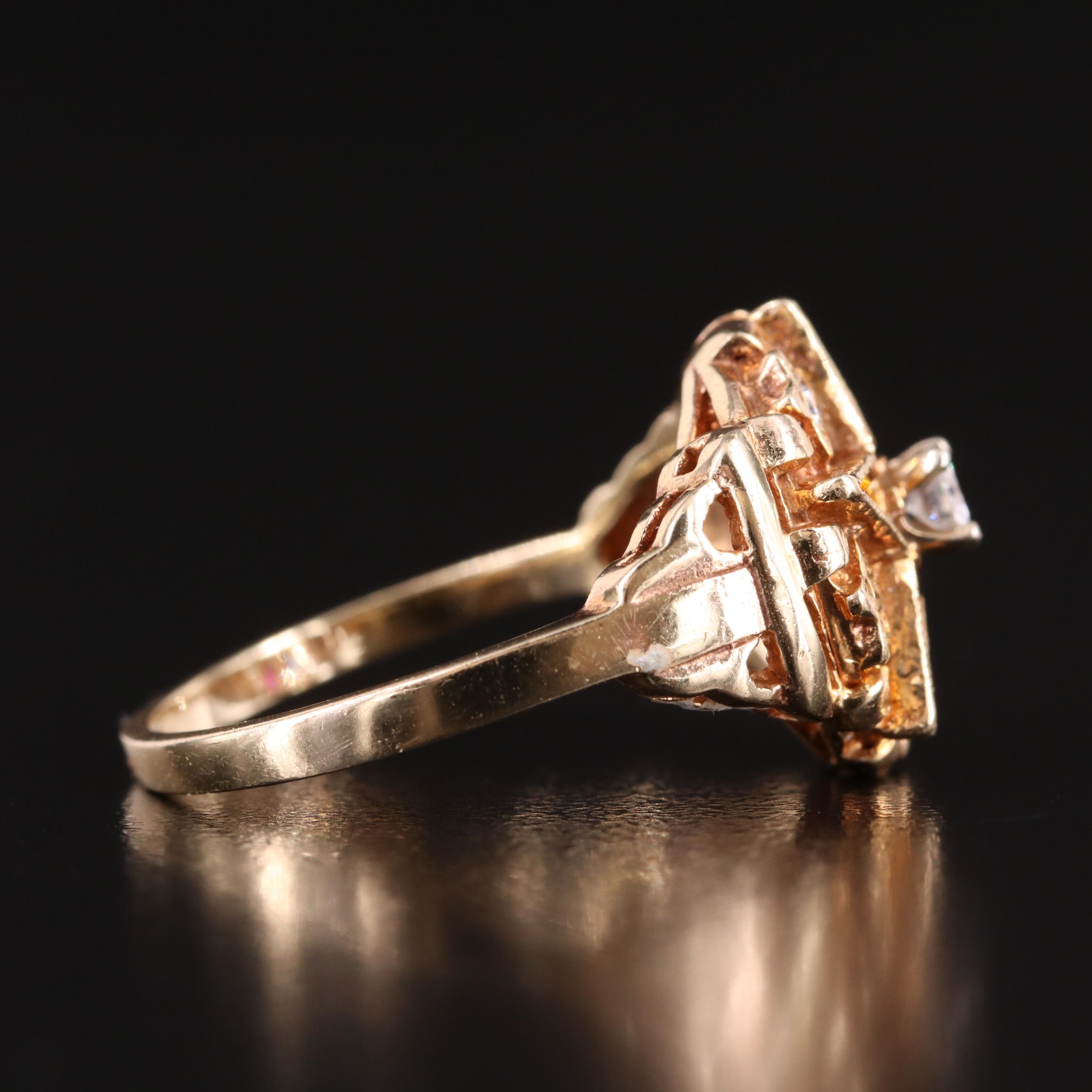 10K Order of the Eastern Star Ring with Diamond Accents