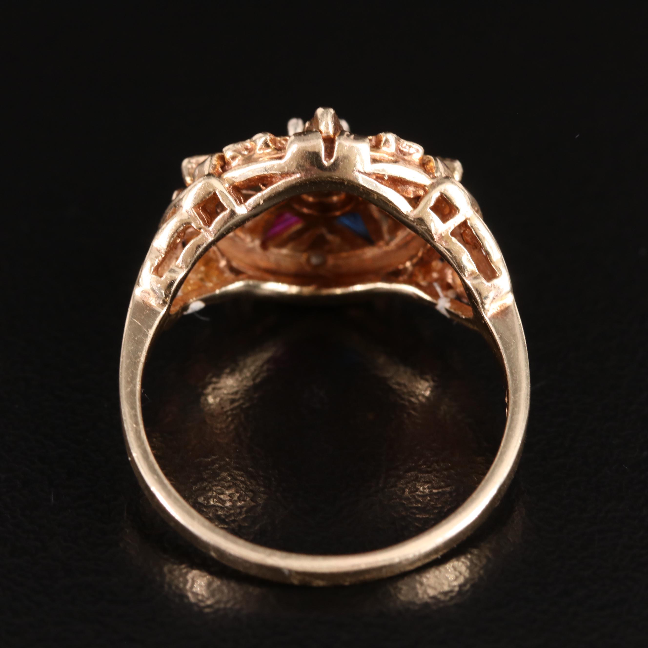 10K Order of the Eastern Star Ring with Diamond Accents