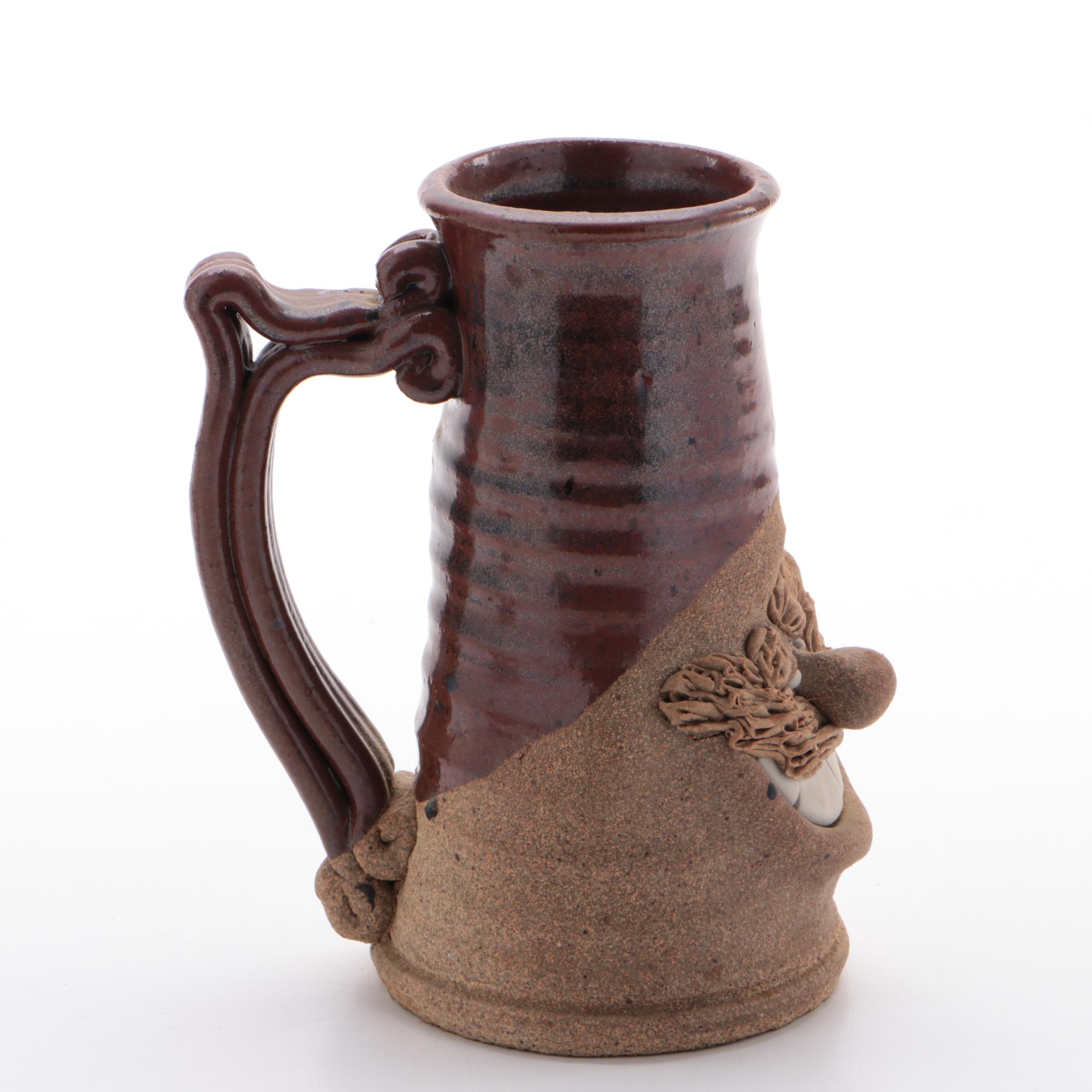 Dansk Silver Plate Animal Paperweights with Studio Art Pottery Face Mug