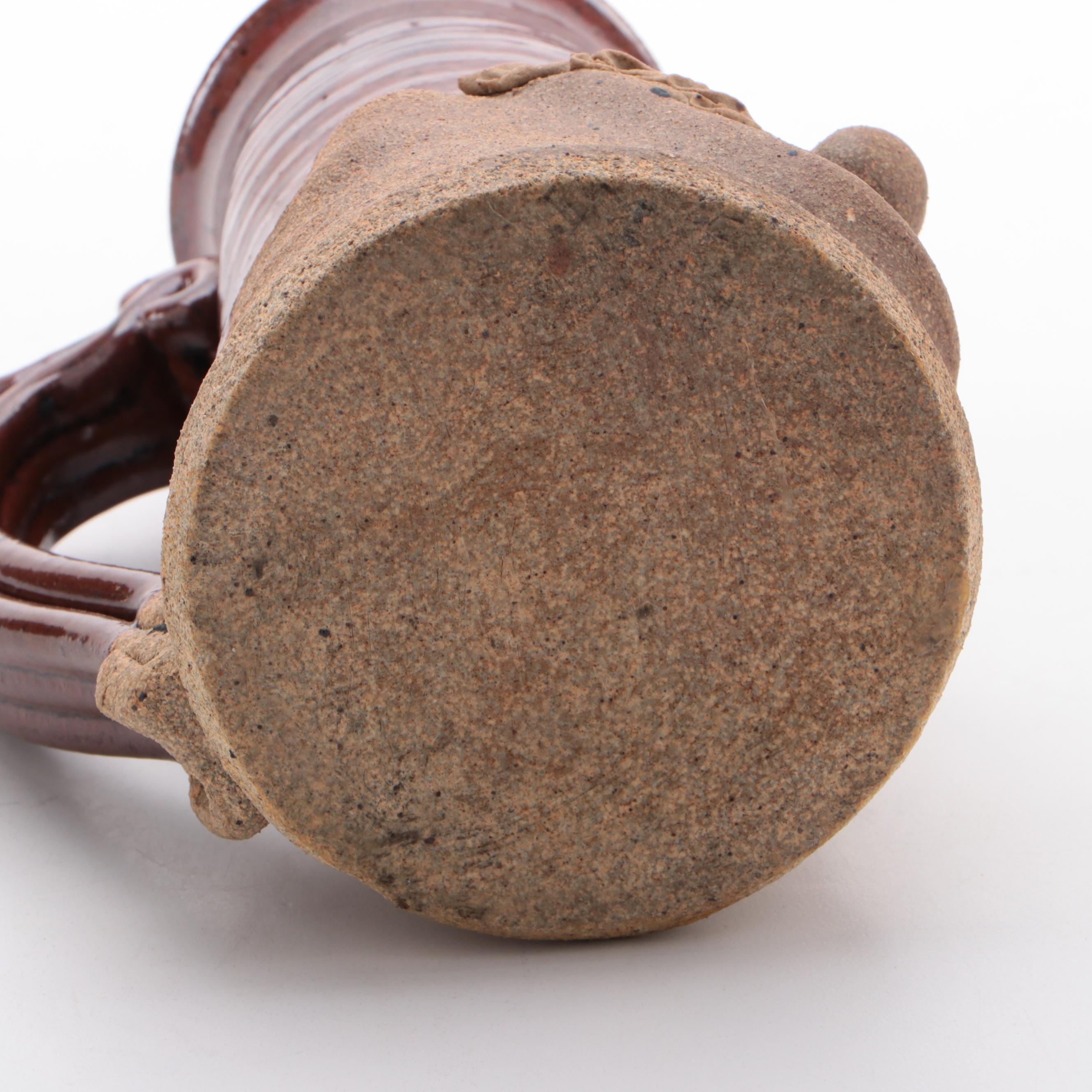 Dansk Silver Plate Animal Paperweights with Studio Art Pottery Face Mug