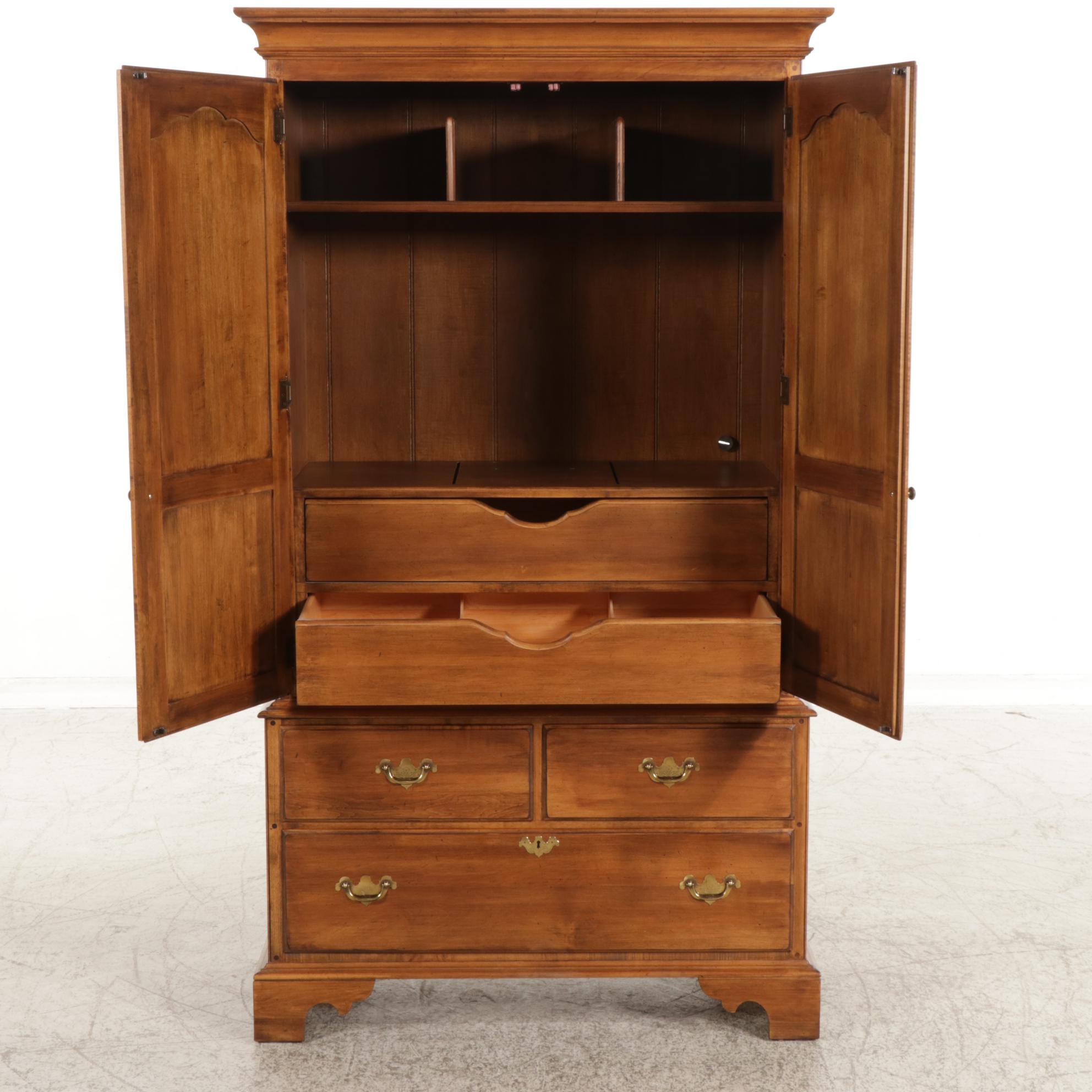 Ethan Allen "Circa 1776" Maple Linen Press / Armoire