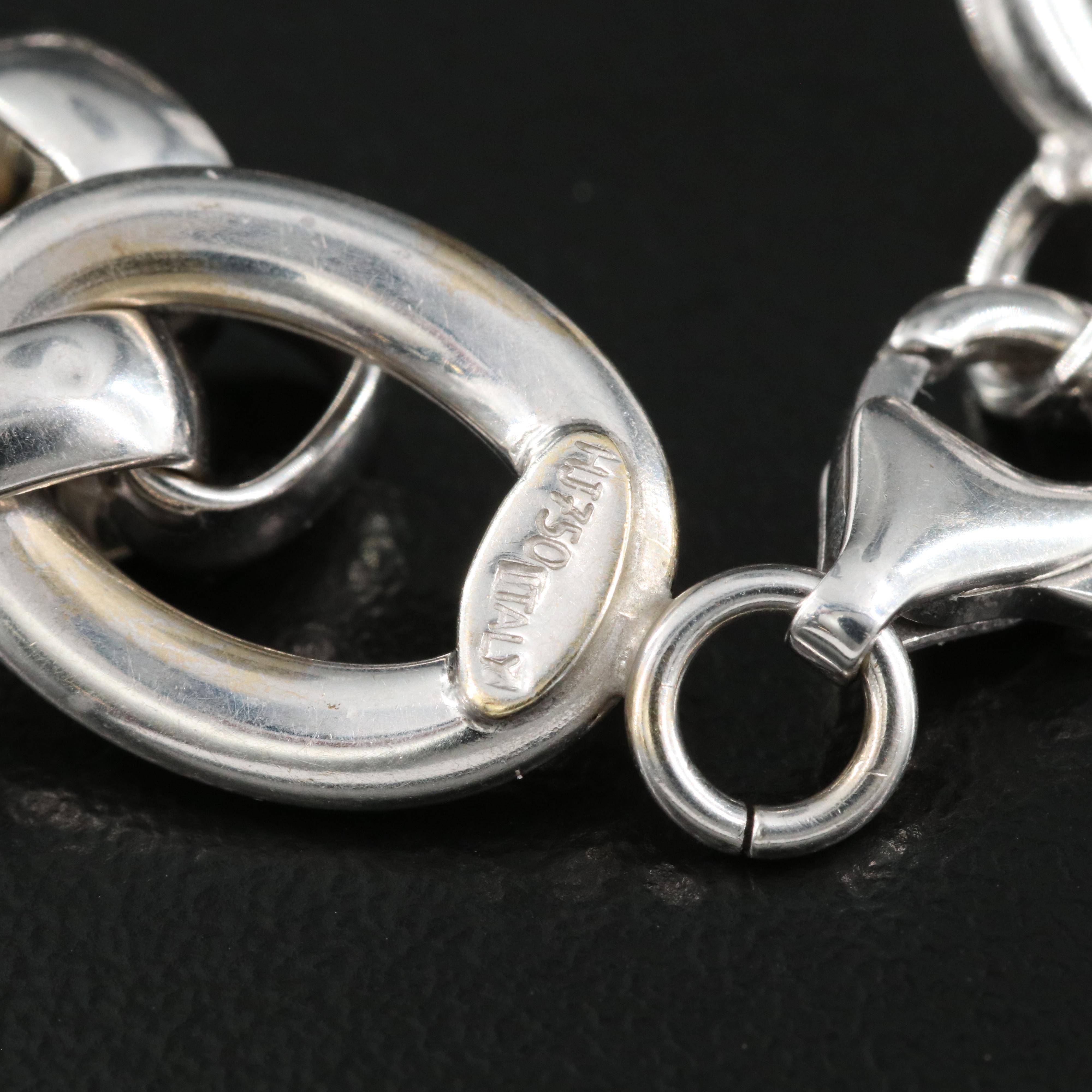 18K Greek Key Cable Link Bracelet