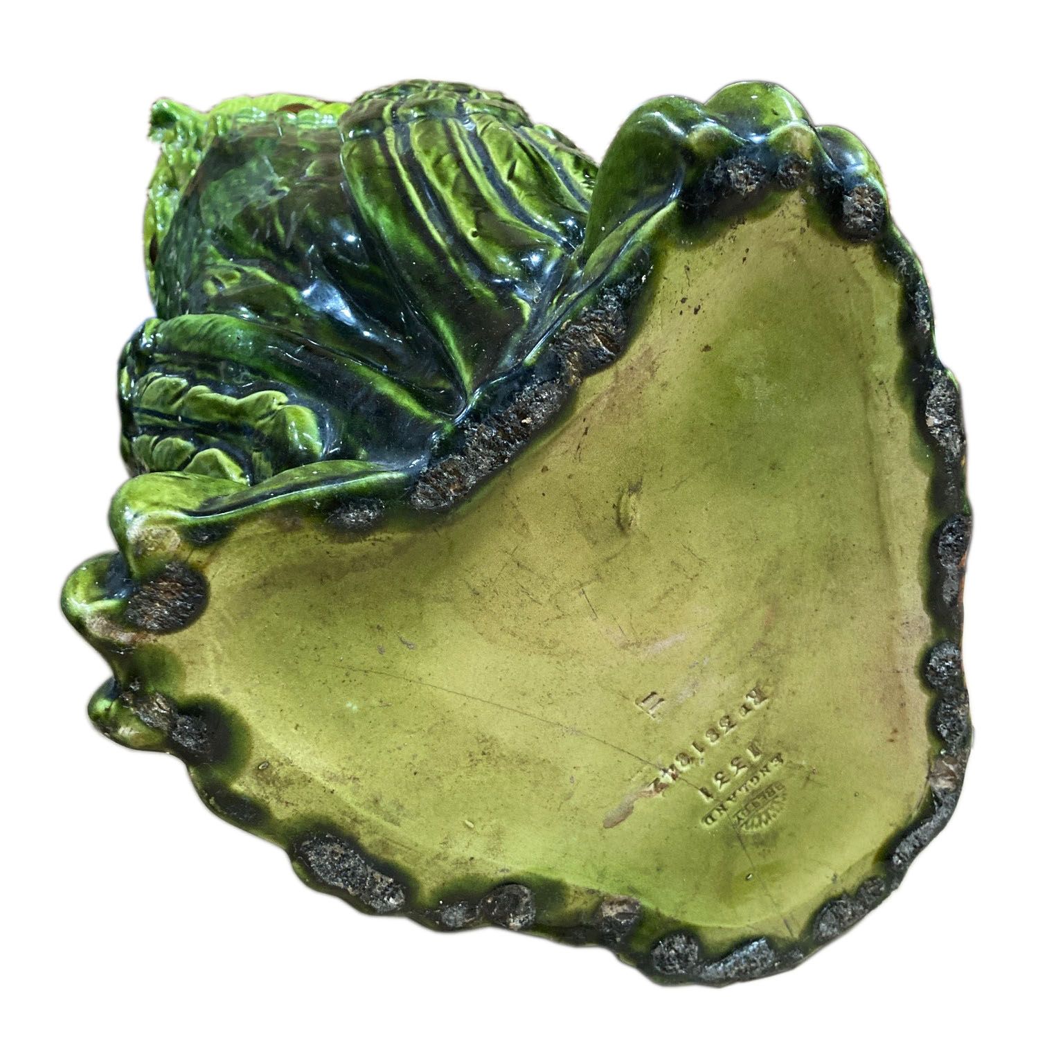 Bretby Pottery Green Glazed Figural Ceramic Owl Umbrella Stand