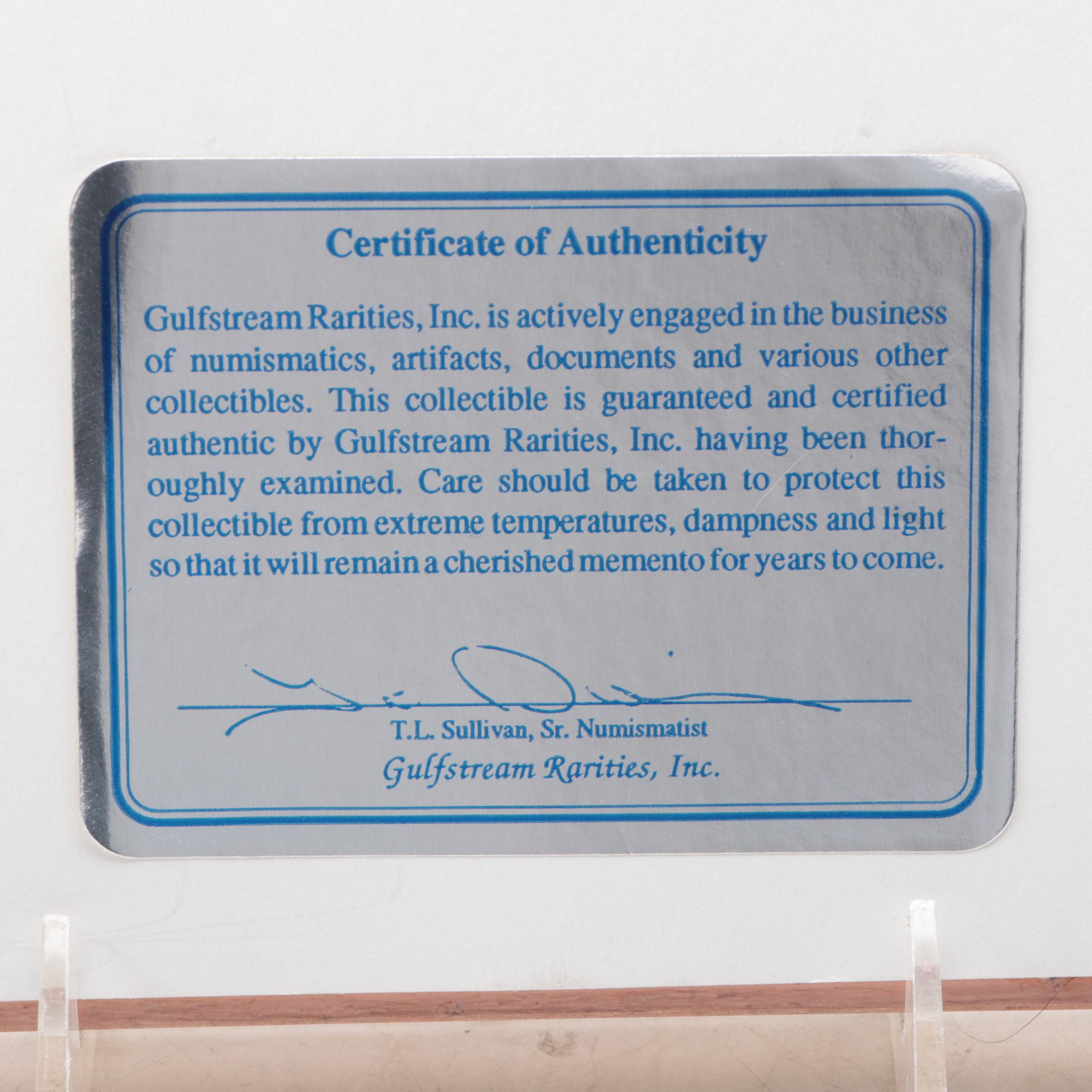 Sumerian Shell Ring Currency in Framed Display