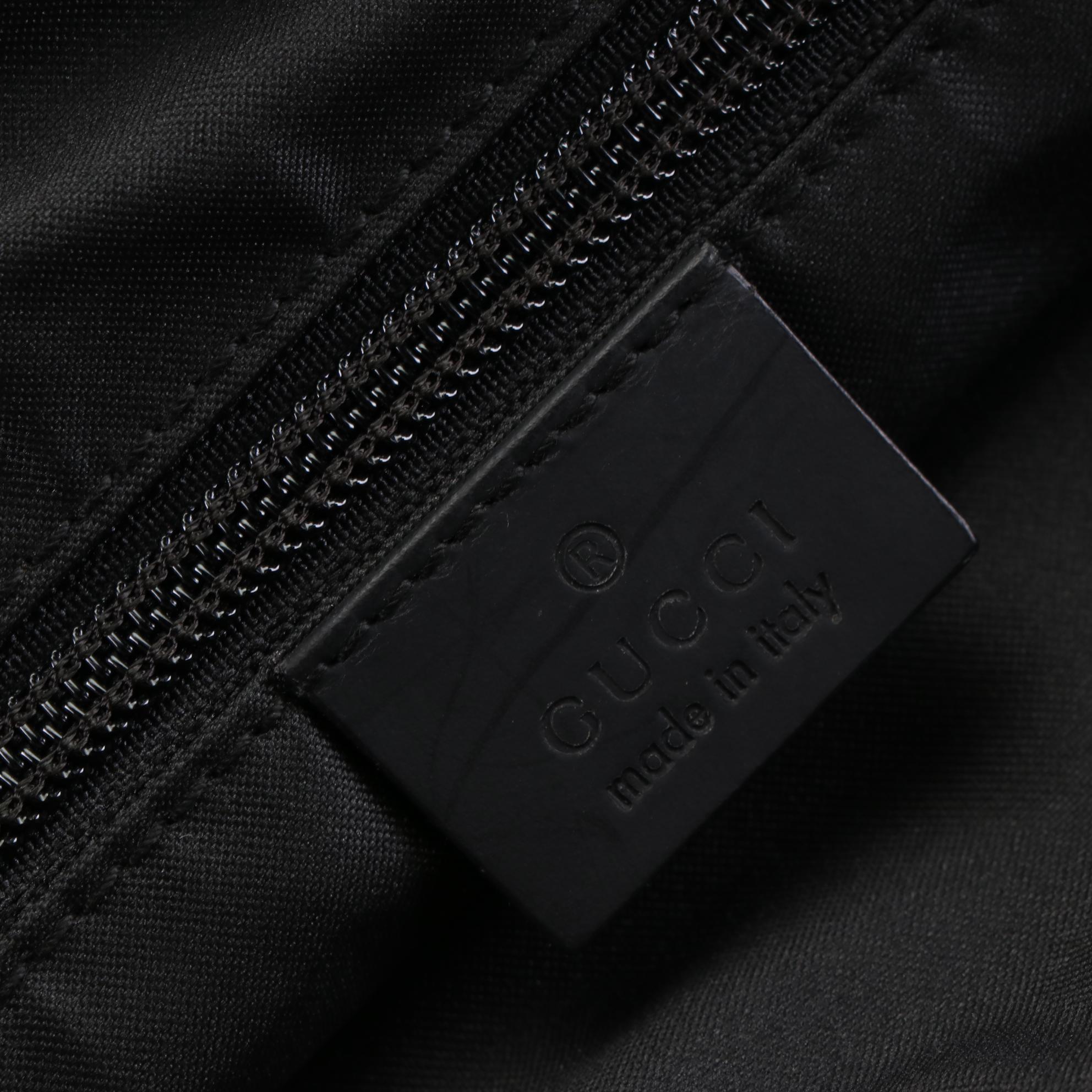 Gucci Large Hobo Bag in GG Nylon Jacquard with Leather Trim