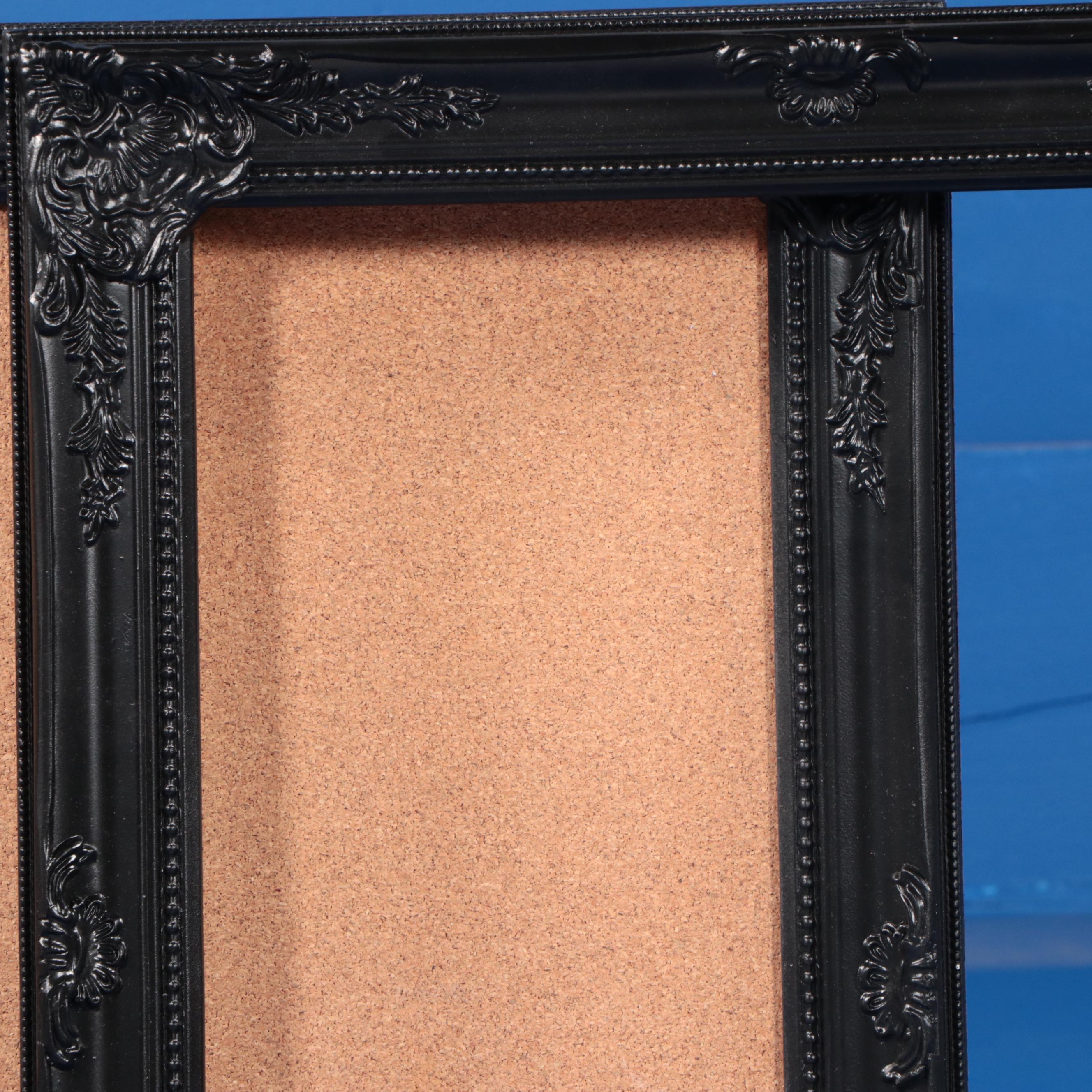 Victorian Style Black Painted Carved Wood Picture Frames