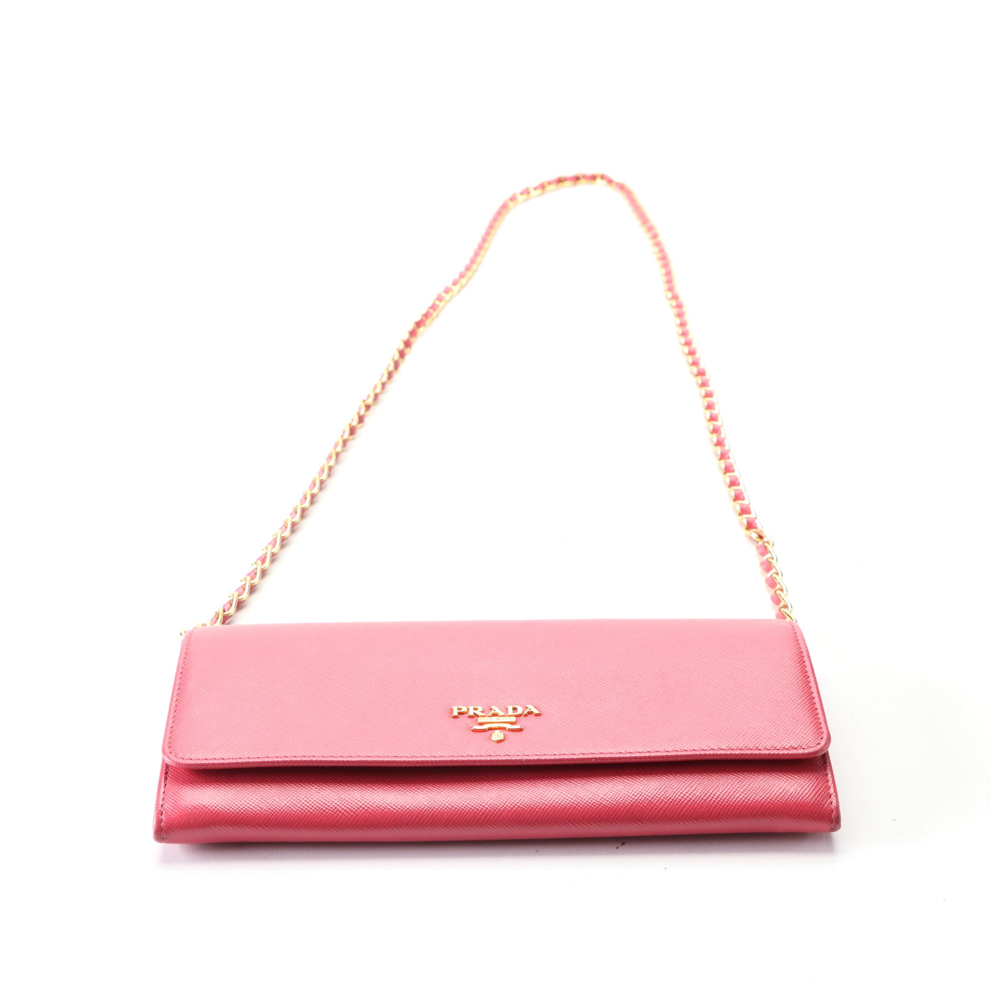 Prada Wallet on Chain Clutch 1M1290 in Saffiano Leather with Box