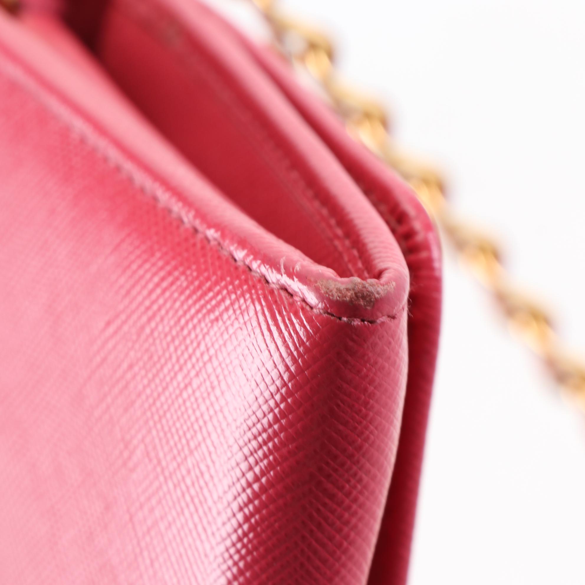 Prada Wallet on Chain Clutch 1M1290 in Saffiano Leather with Box