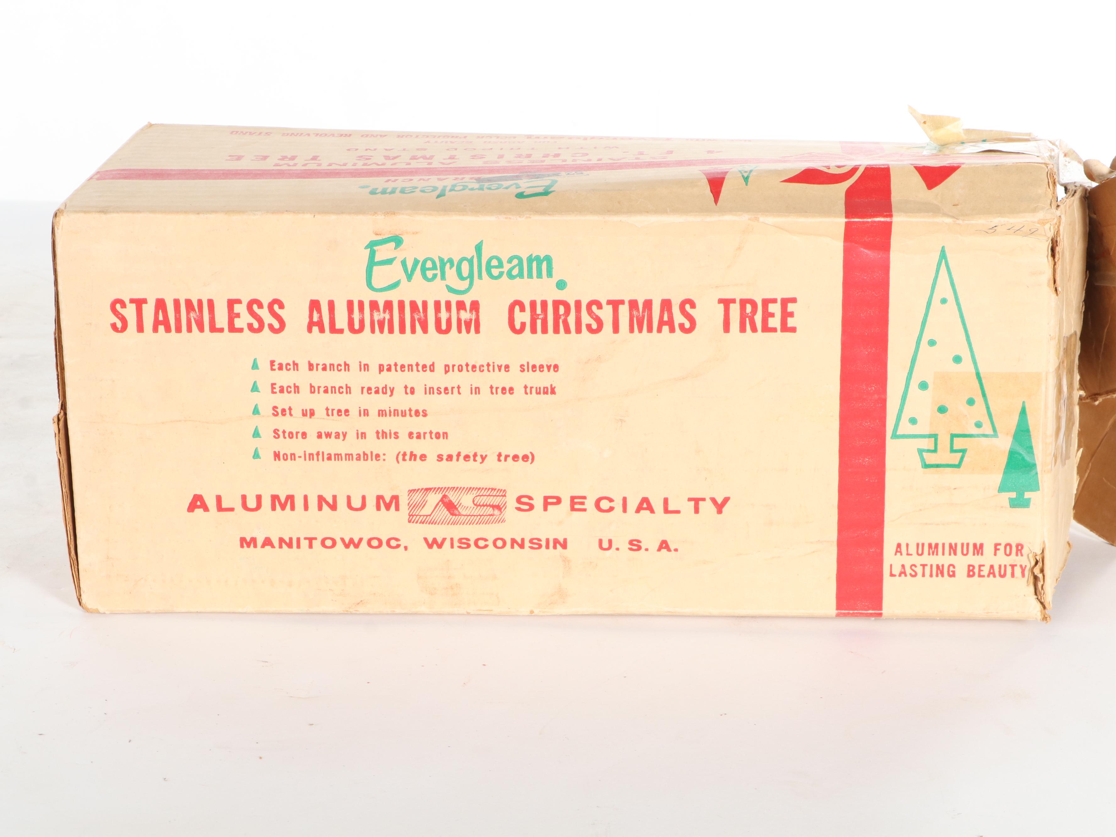 4' Evergleam Stainless Aluminum Silver Christmas Tree