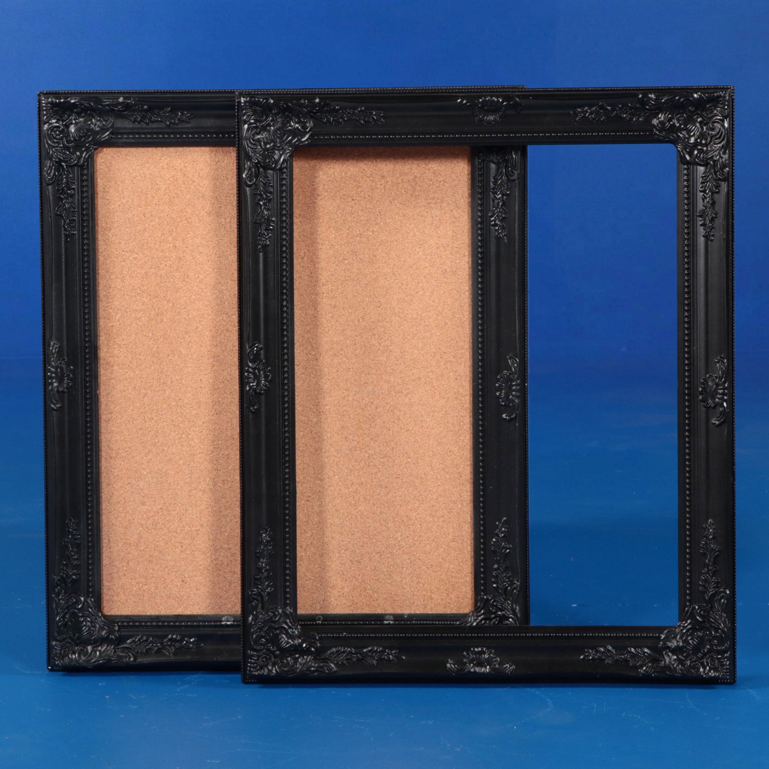 Victorian Style Black Painted Carved Wood Picture Frames