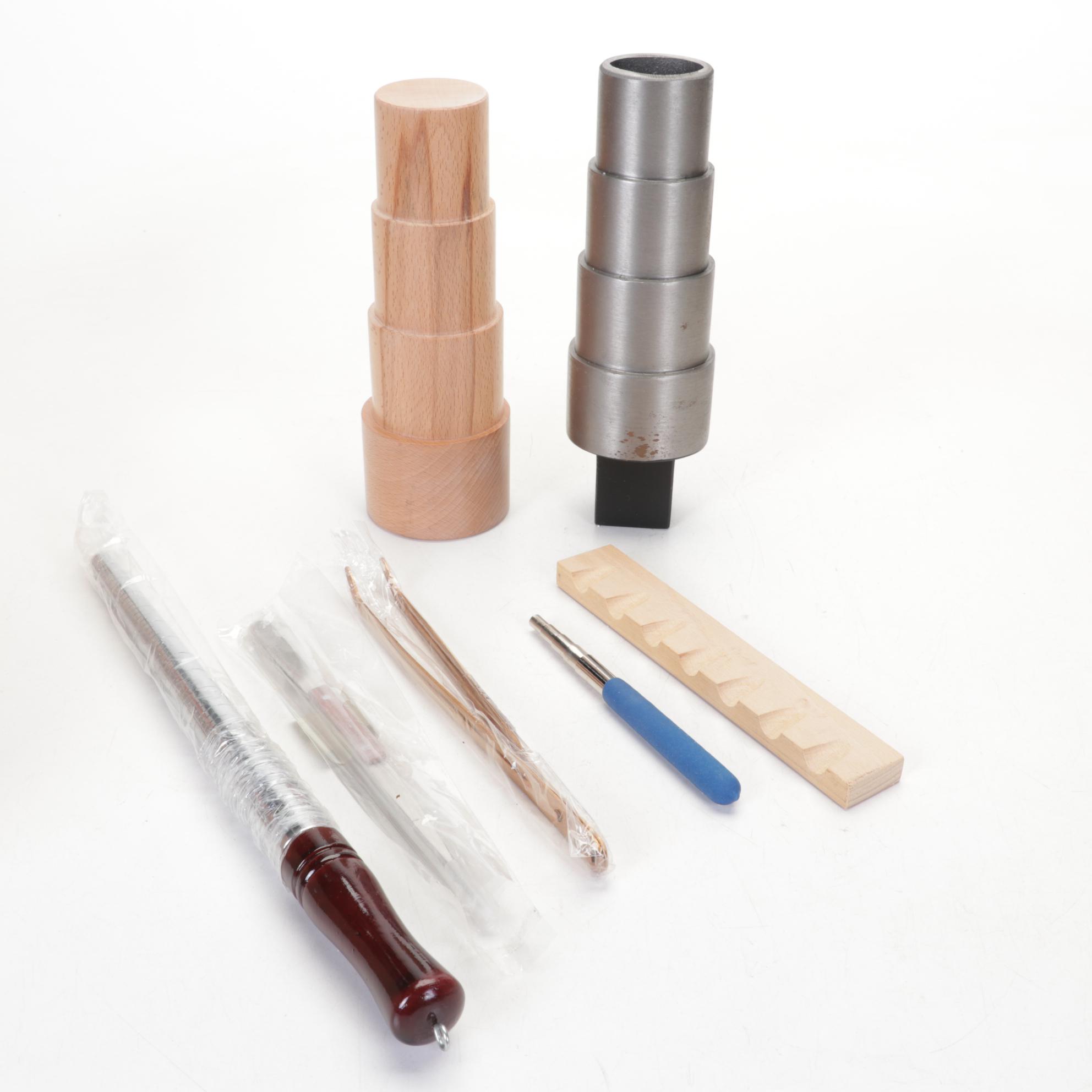 Jewelry Making Tools Including Mandrels, Tumbler, Doming Block, Punches and Wire