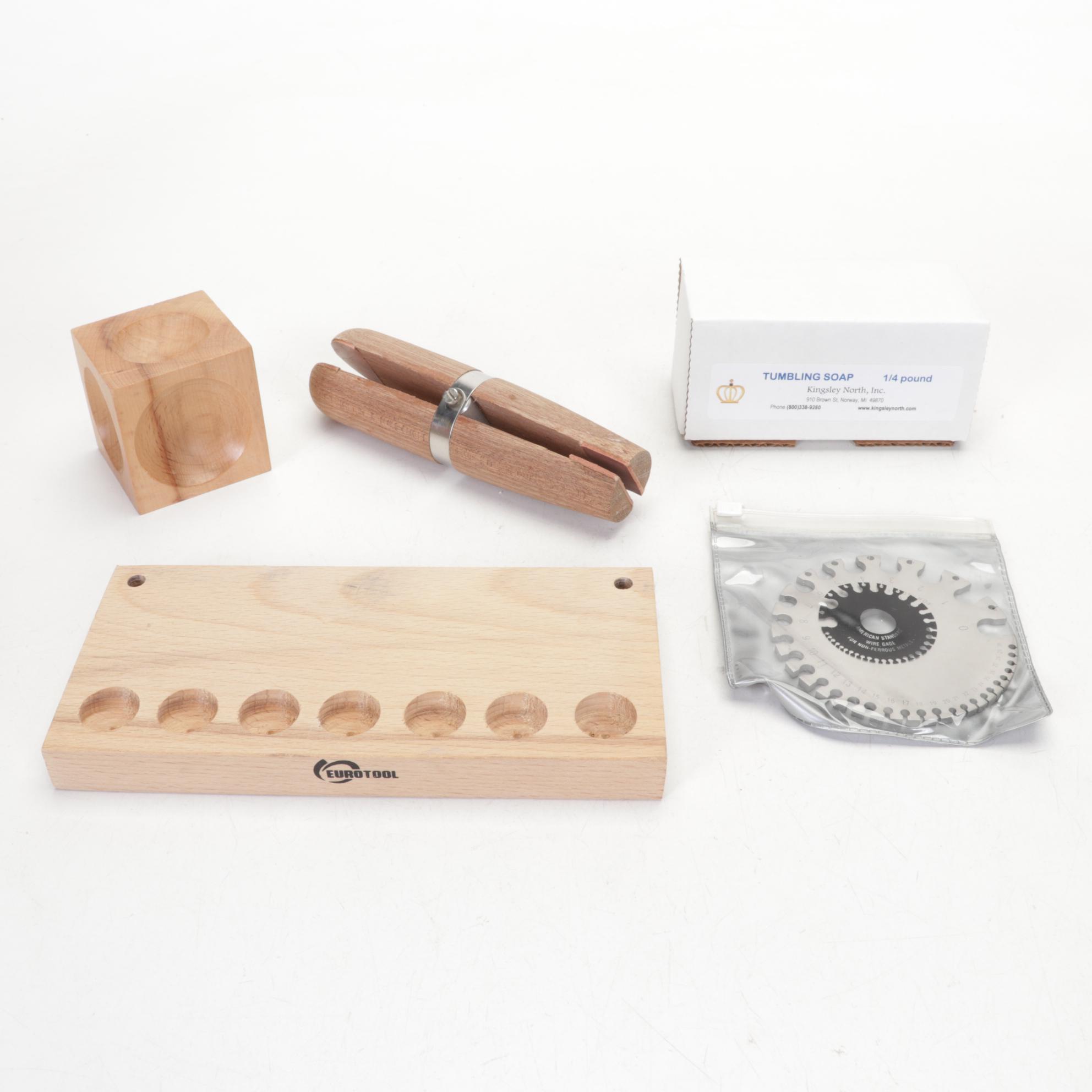 Jewelry Making Tools Including Mandrels, Tumbler, Doming Block, Punches and Wire