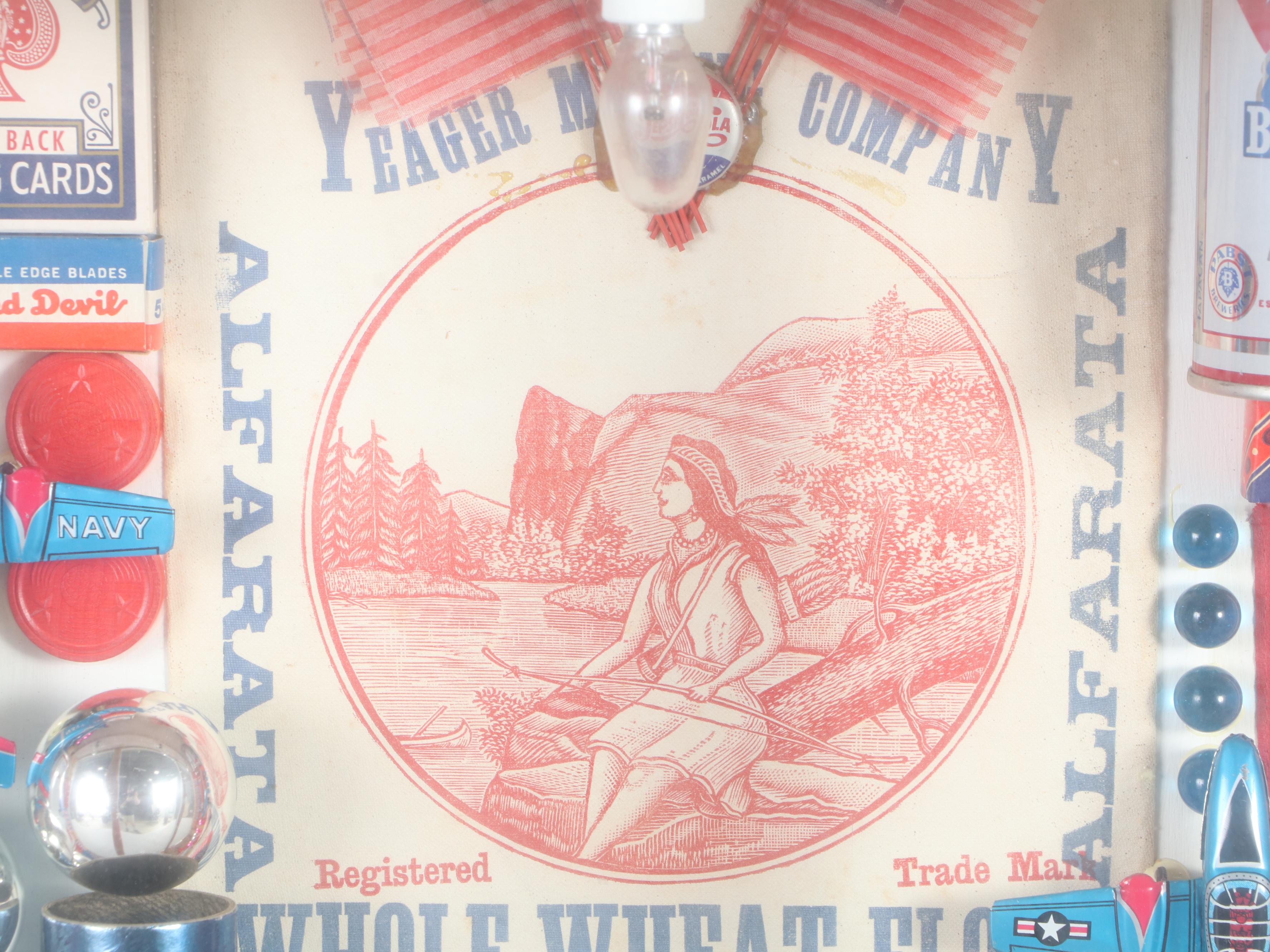 Elmer Ruff Assemblage Diorama "Rushville Center" 1968