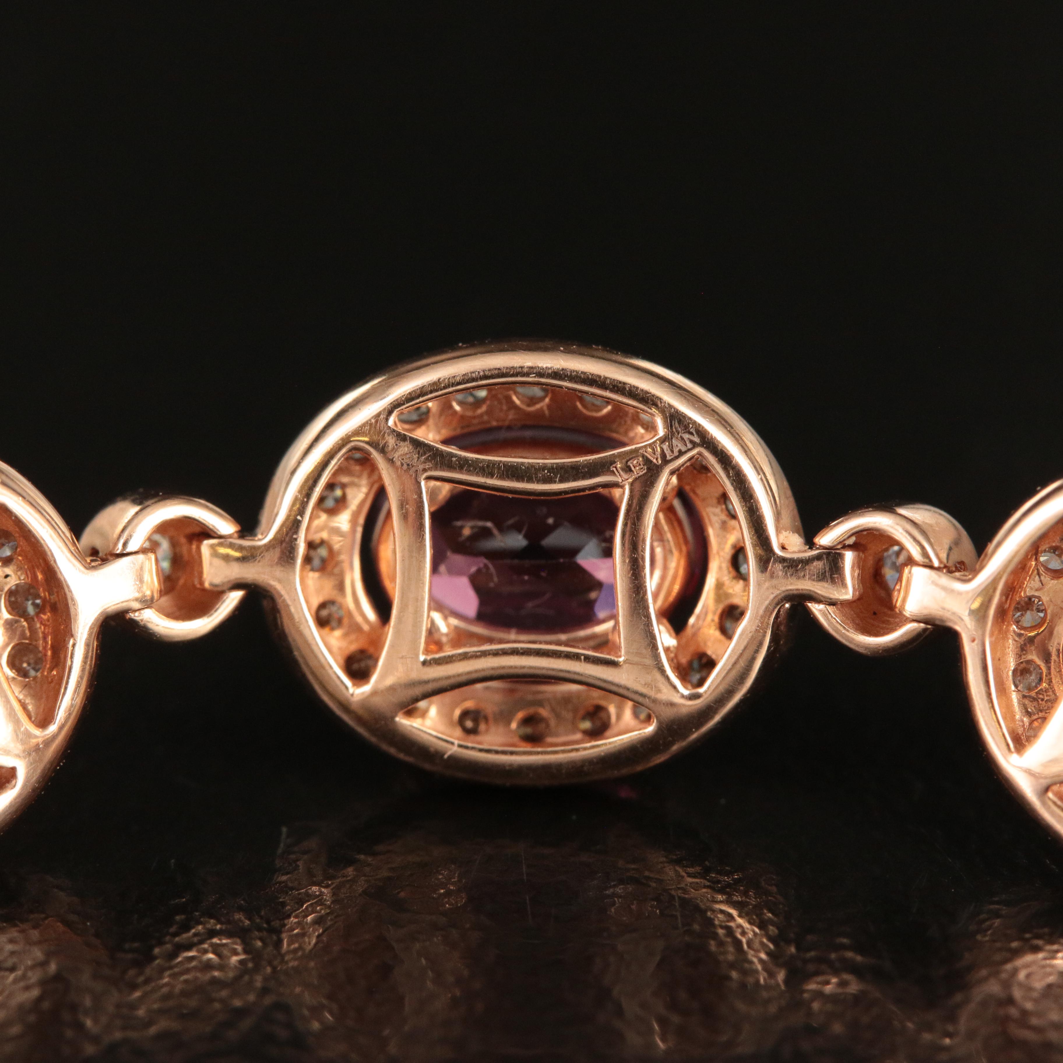 Le Vian 14K Rose Gold Rhodolite and Diamond Bolo Bracelet