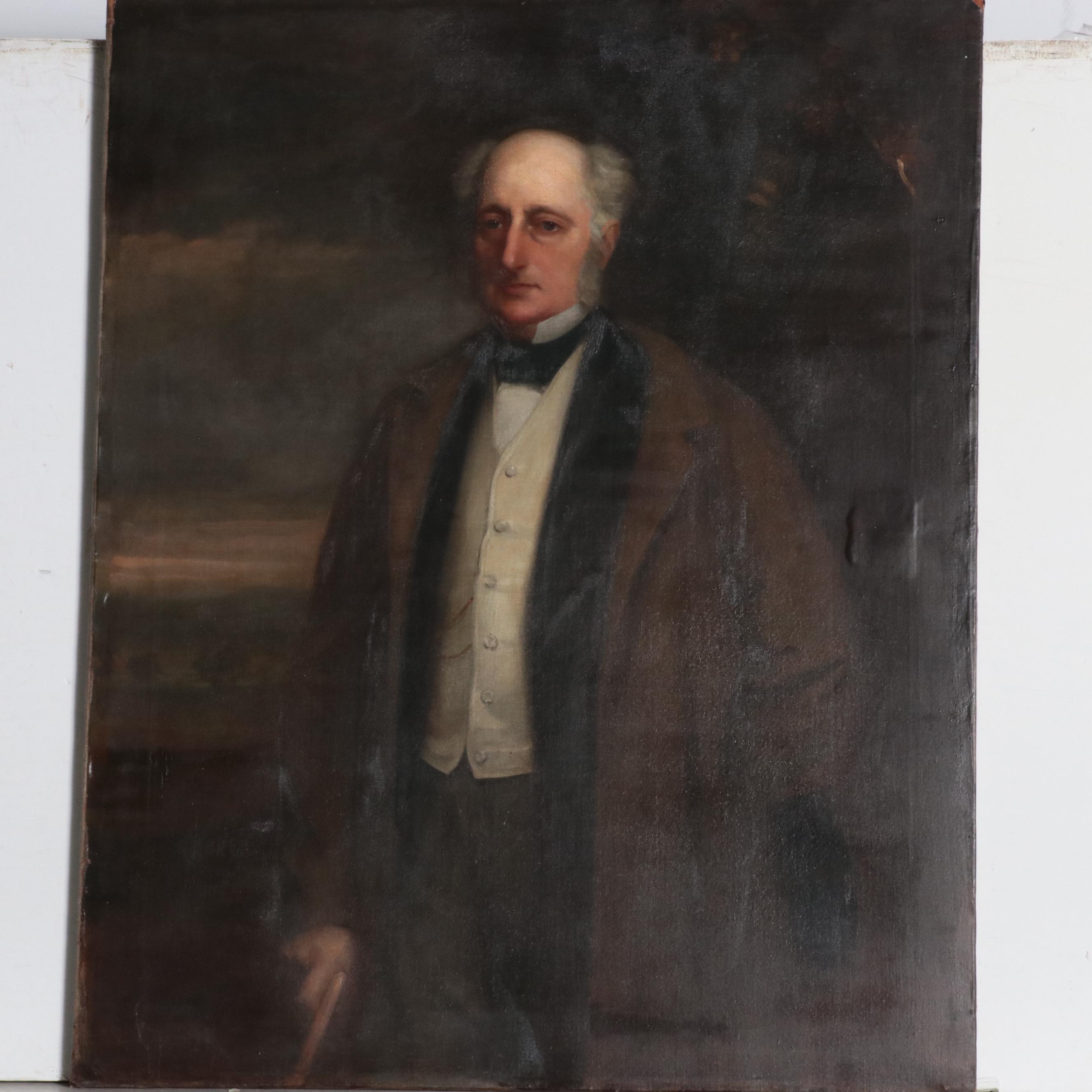 Portrait Oil Painting of a Standing Gentleman, 1870