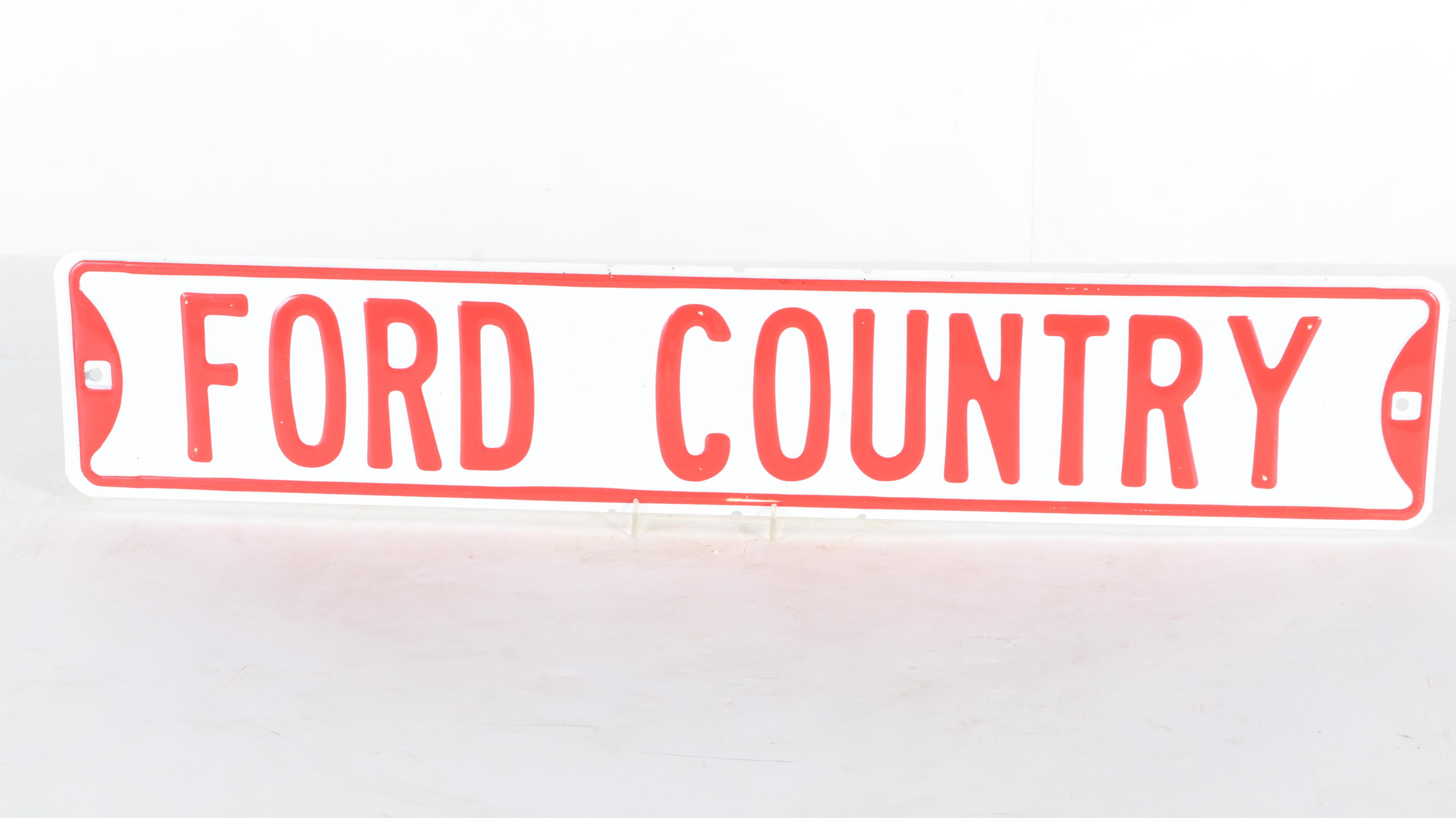 Ford Mustang and Shelby Cobra Signs and License Plate, Late 20th Century