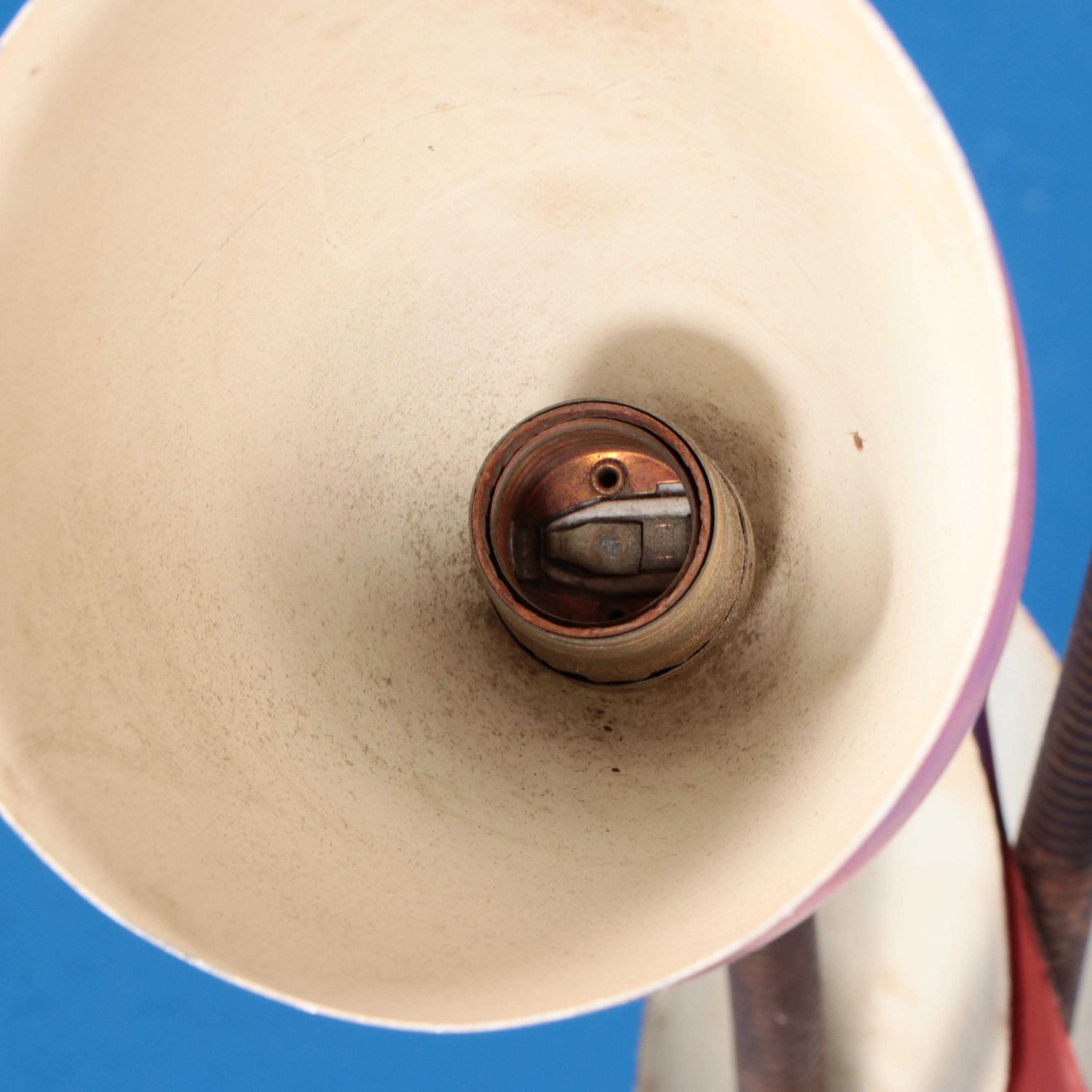 MCM Metal Lilies Dual Arm Desk Lamp, Mid-20th Century