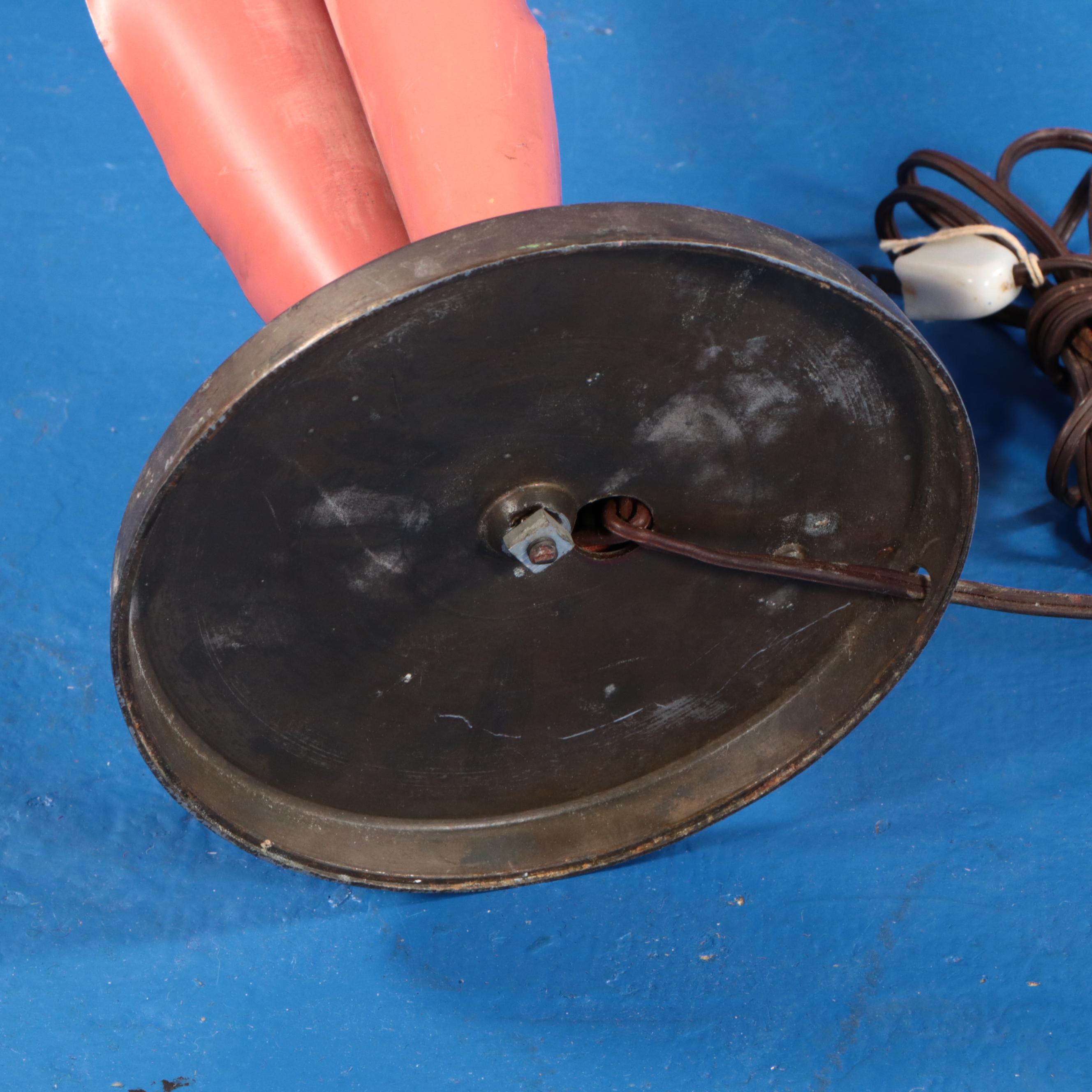 MCM Metal Lilies Dual Arm Desk Lamp, Mid-20th Century