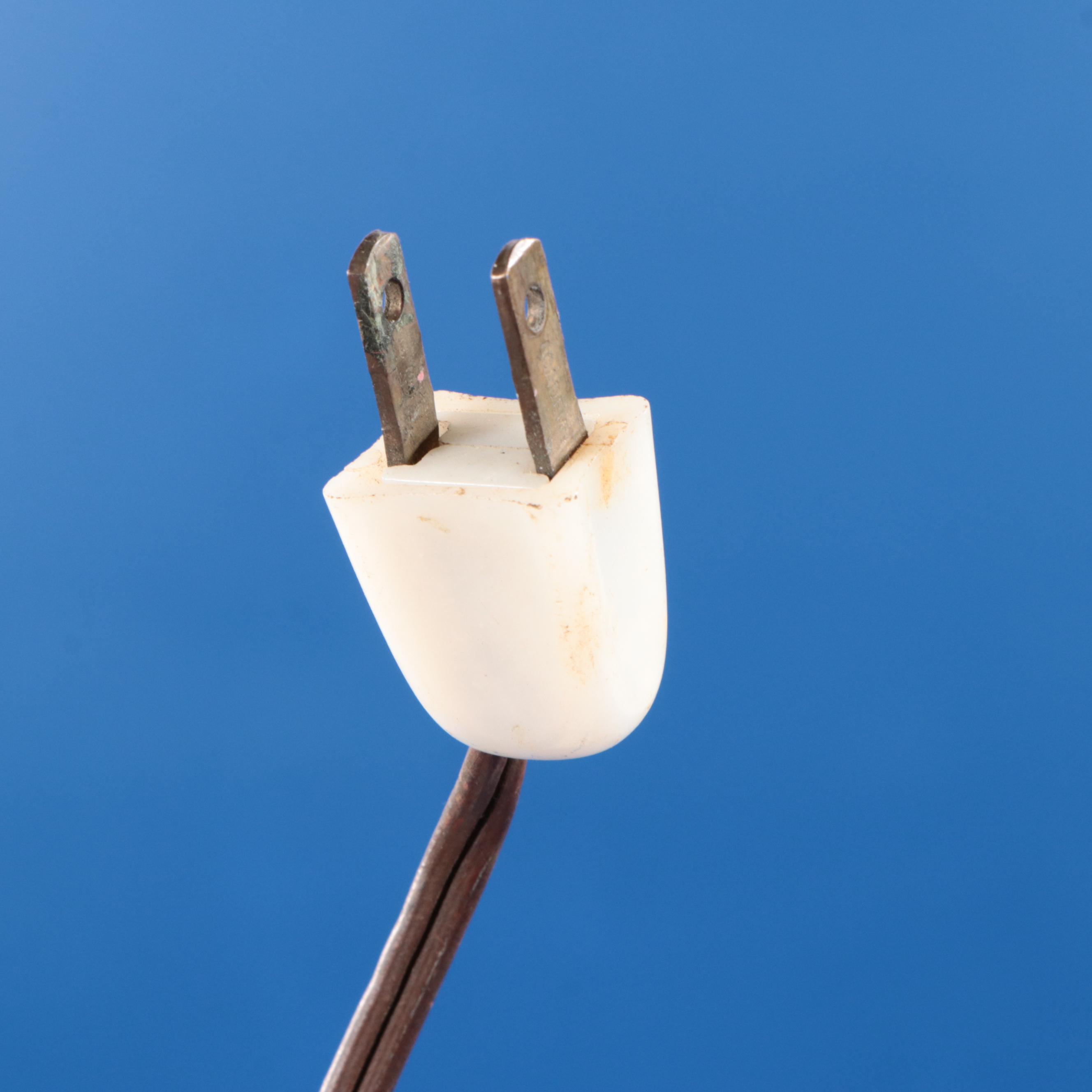 MCM Metal Lilies Dual Arm Desk Lamp, Mid-20th Century