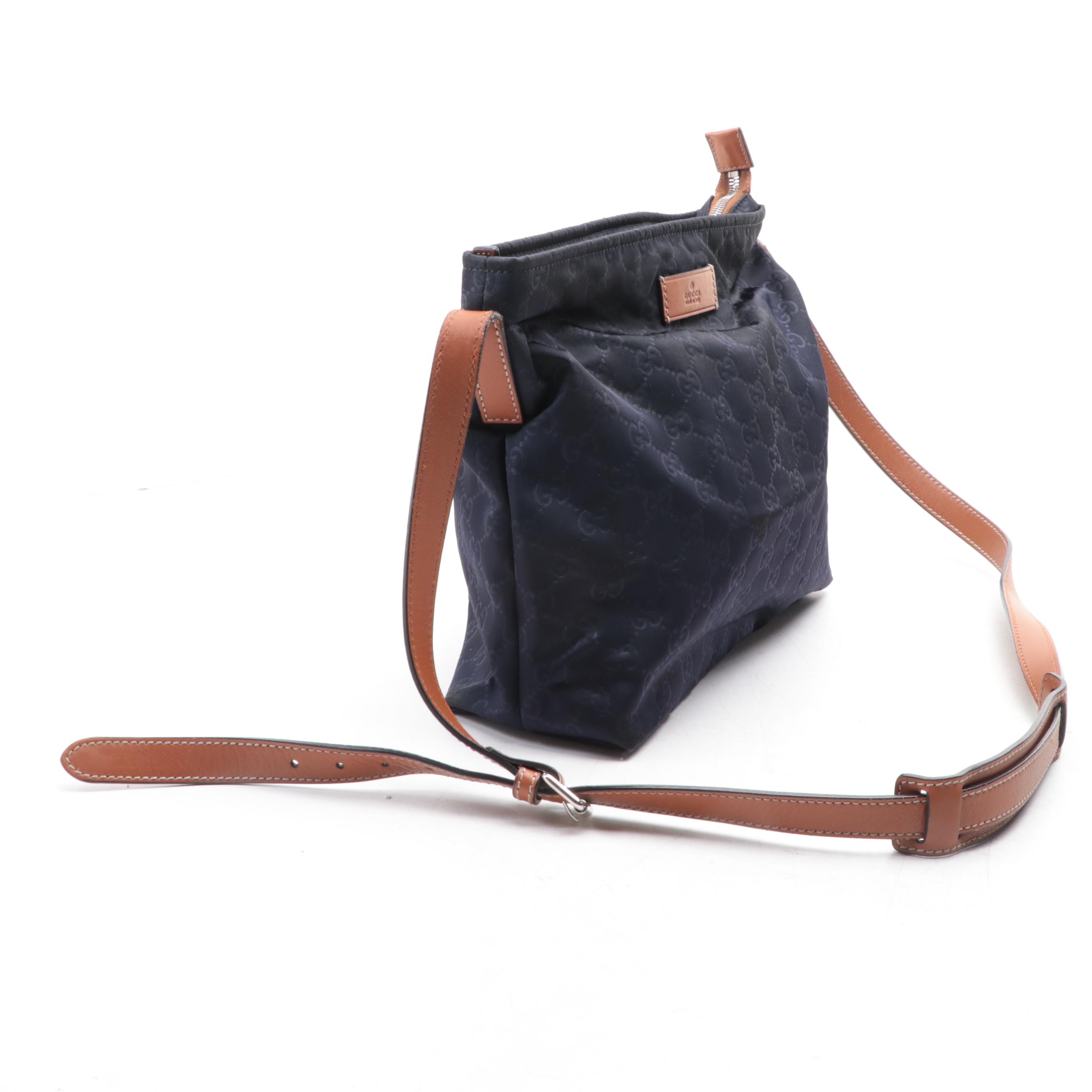 Gucci Crossbody Bag in GG Nylon and Leather