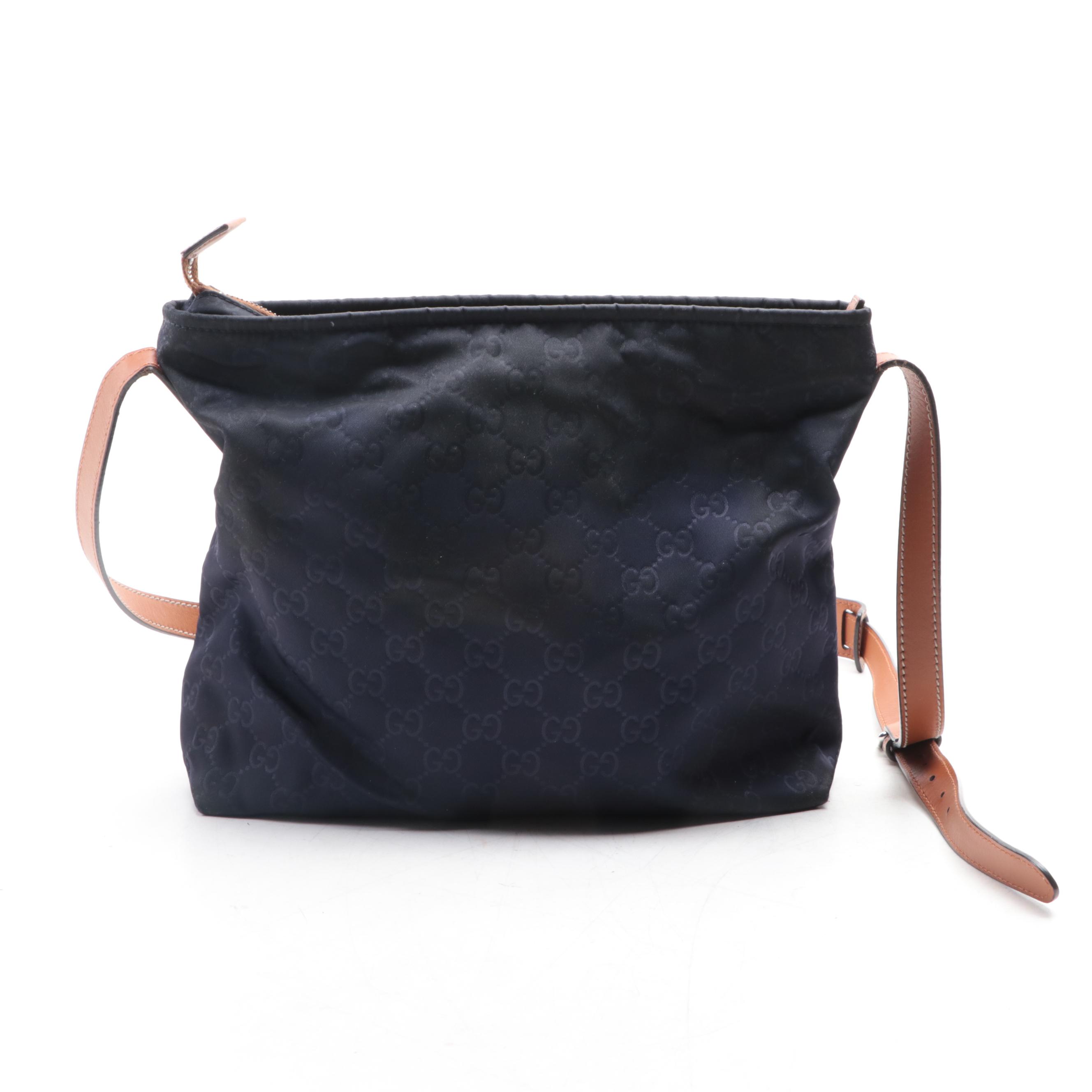 Gucci Crossbody Bag in GG Nylon and Leather