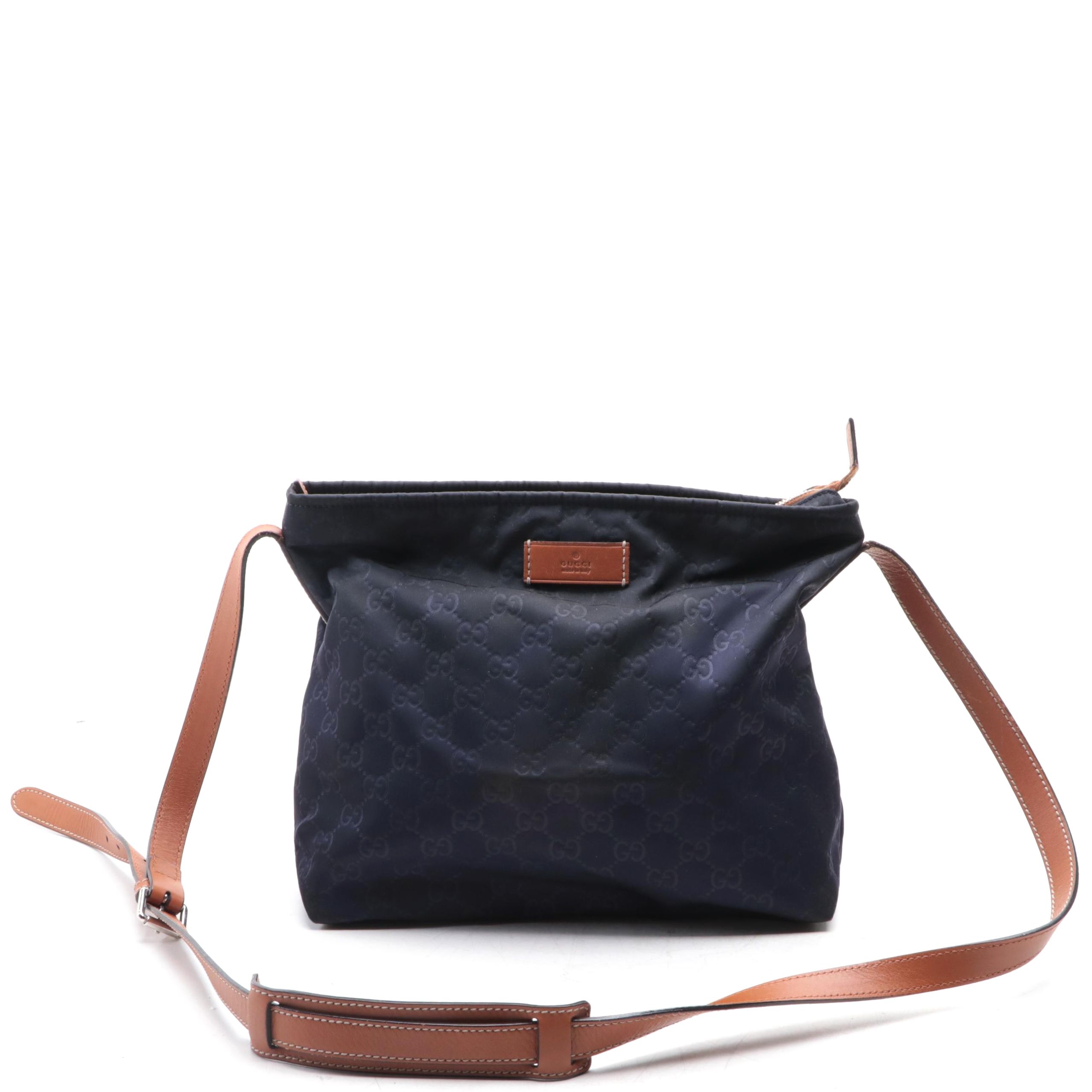 Gucci Crossbody Bag in GG Nylon and Leather