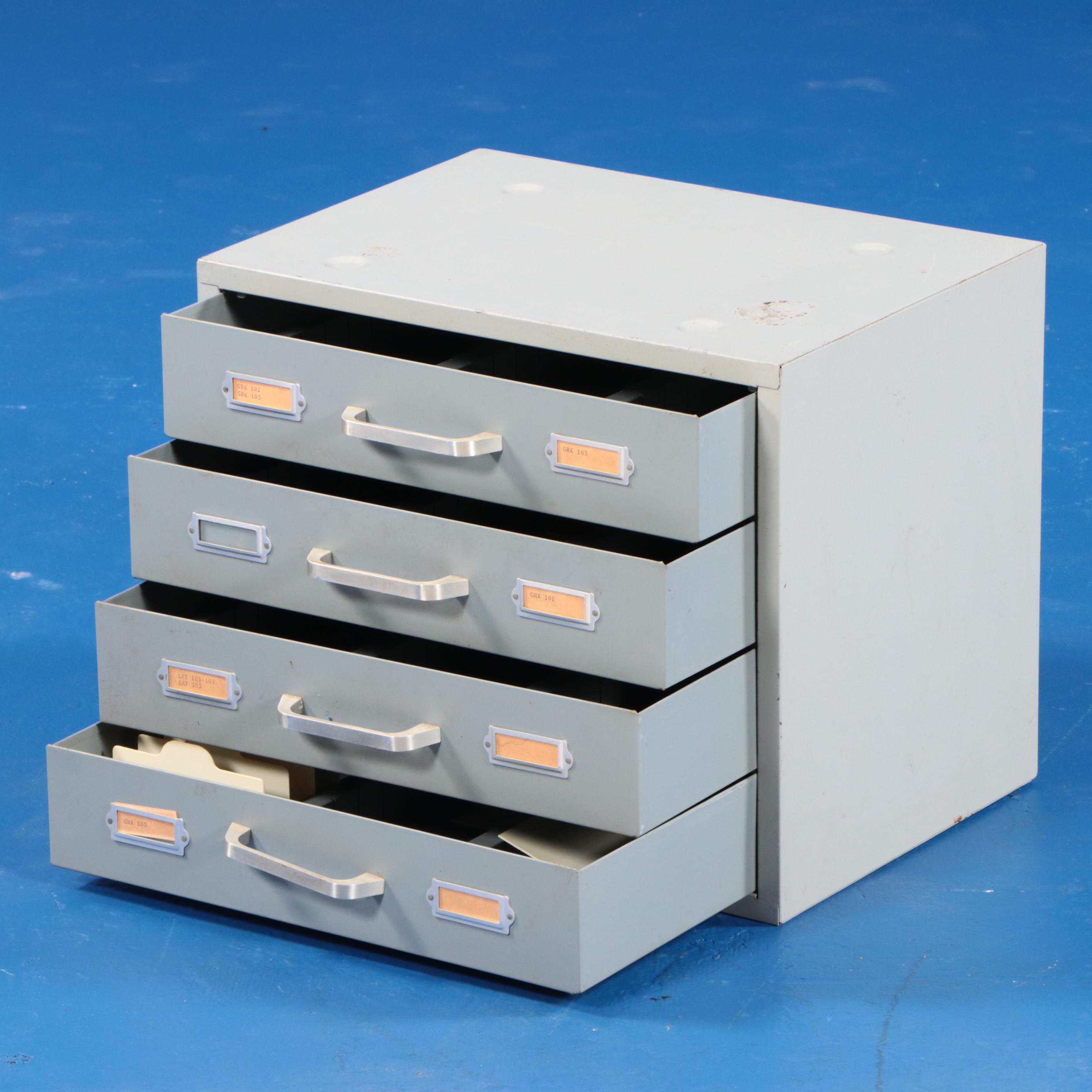 Metal Card Catalog Cabinet