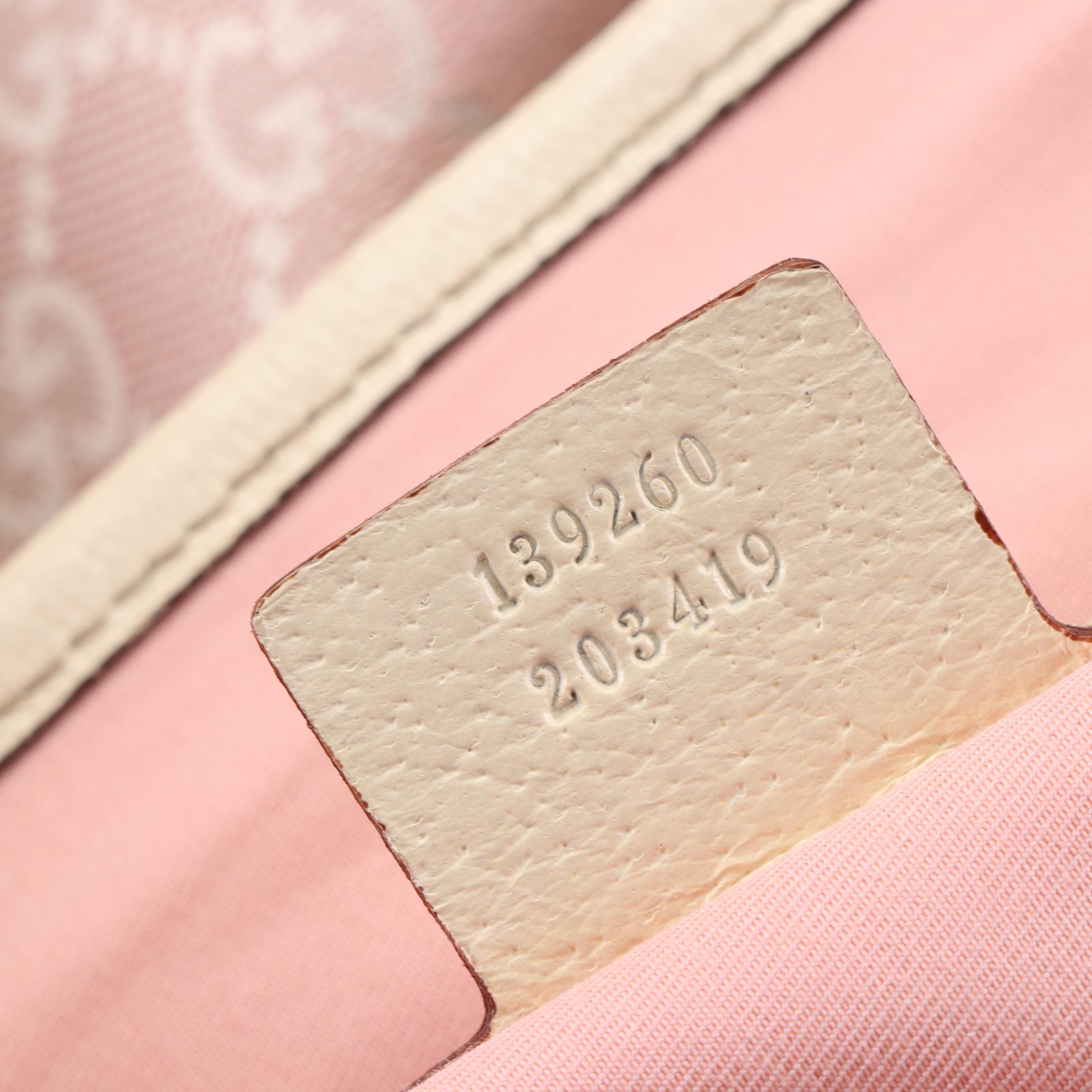 Gucci Jolicoeur Tote in Pink GG Canvas with Webbing and Leather Trim