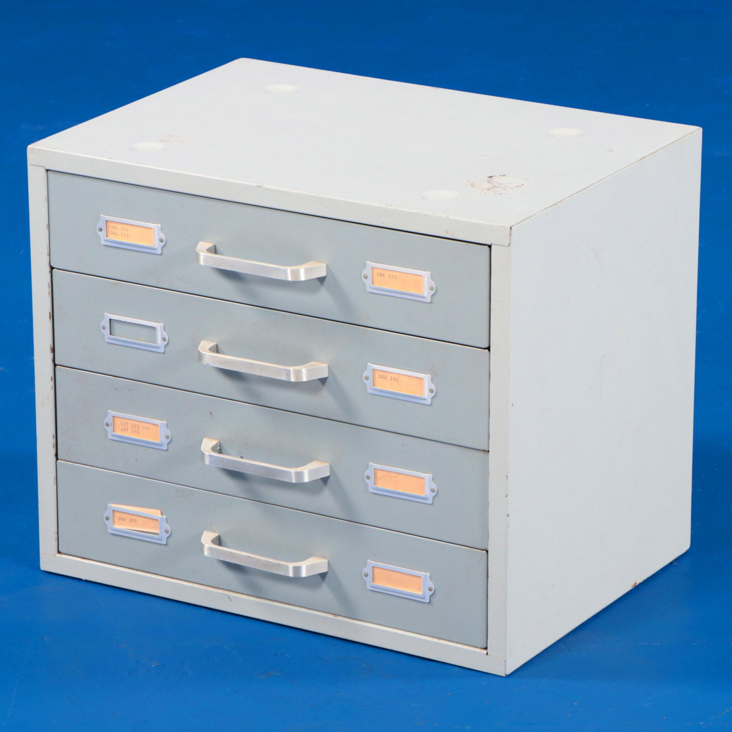 Metal Card Catalog Cabinet