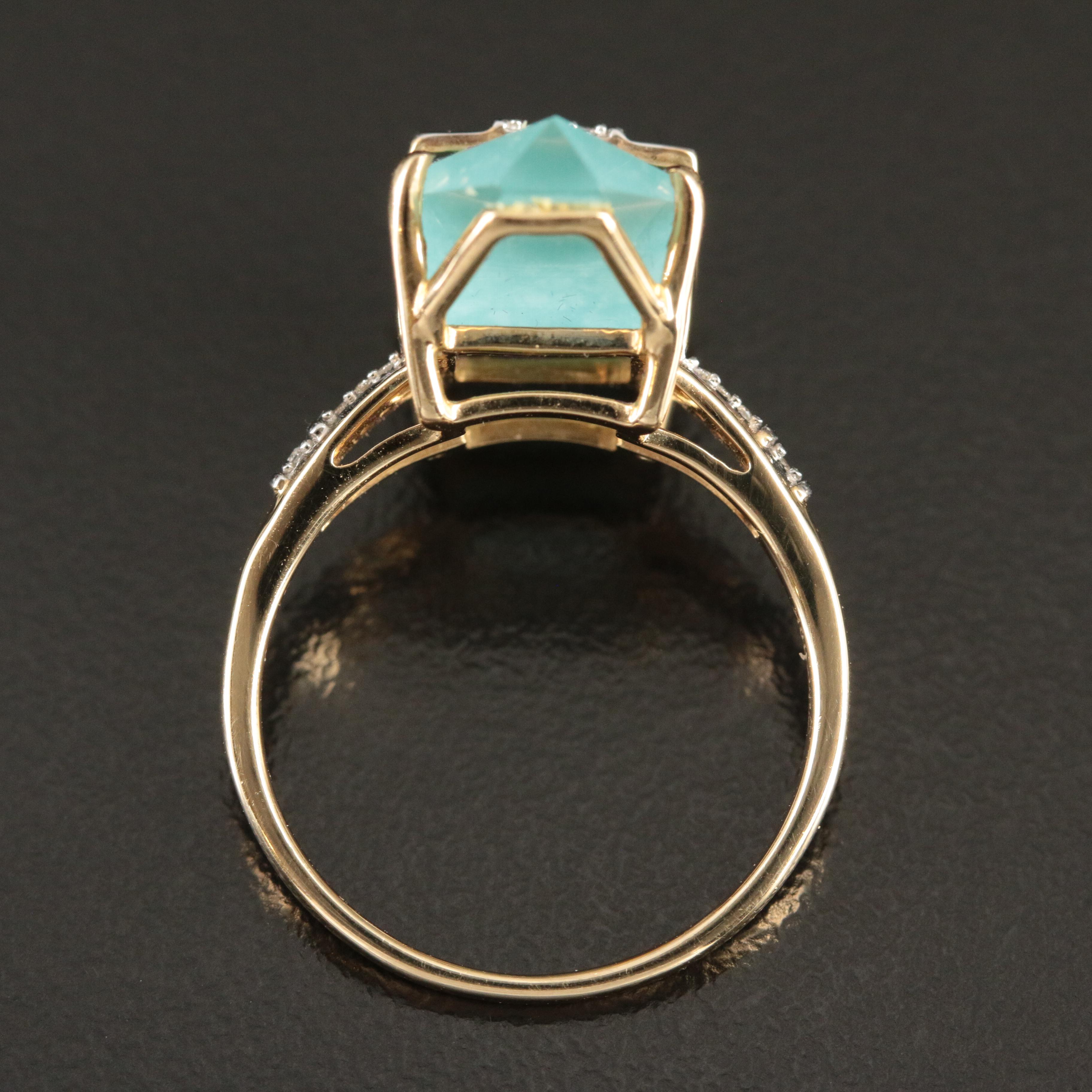 Glenn Lehrer 10K Quartz and Diamond Ring