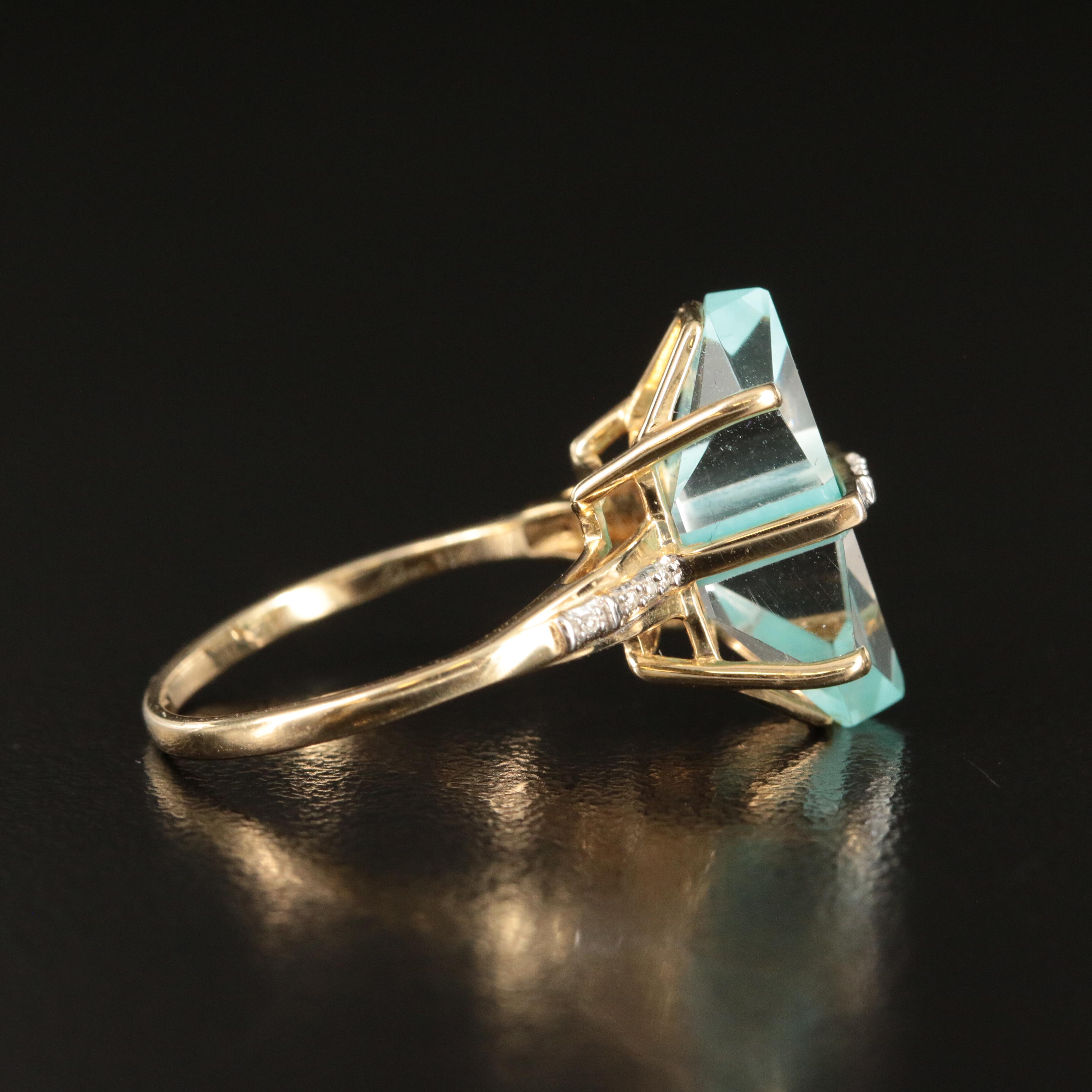 Glenn Lehrer 10K Quartz and Diamond Ring