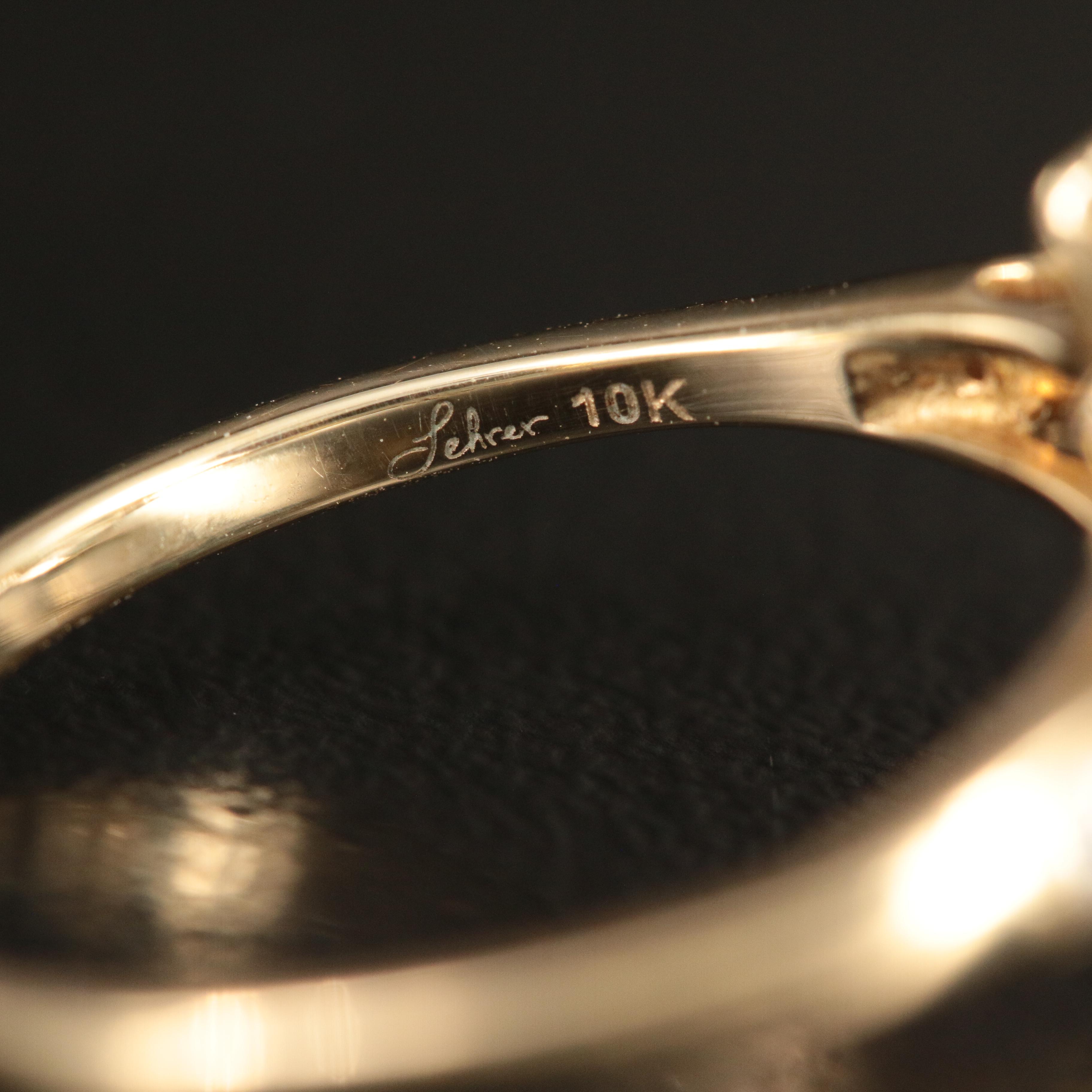 Glenn Lehrer 10K Quartz and Diamond Ring