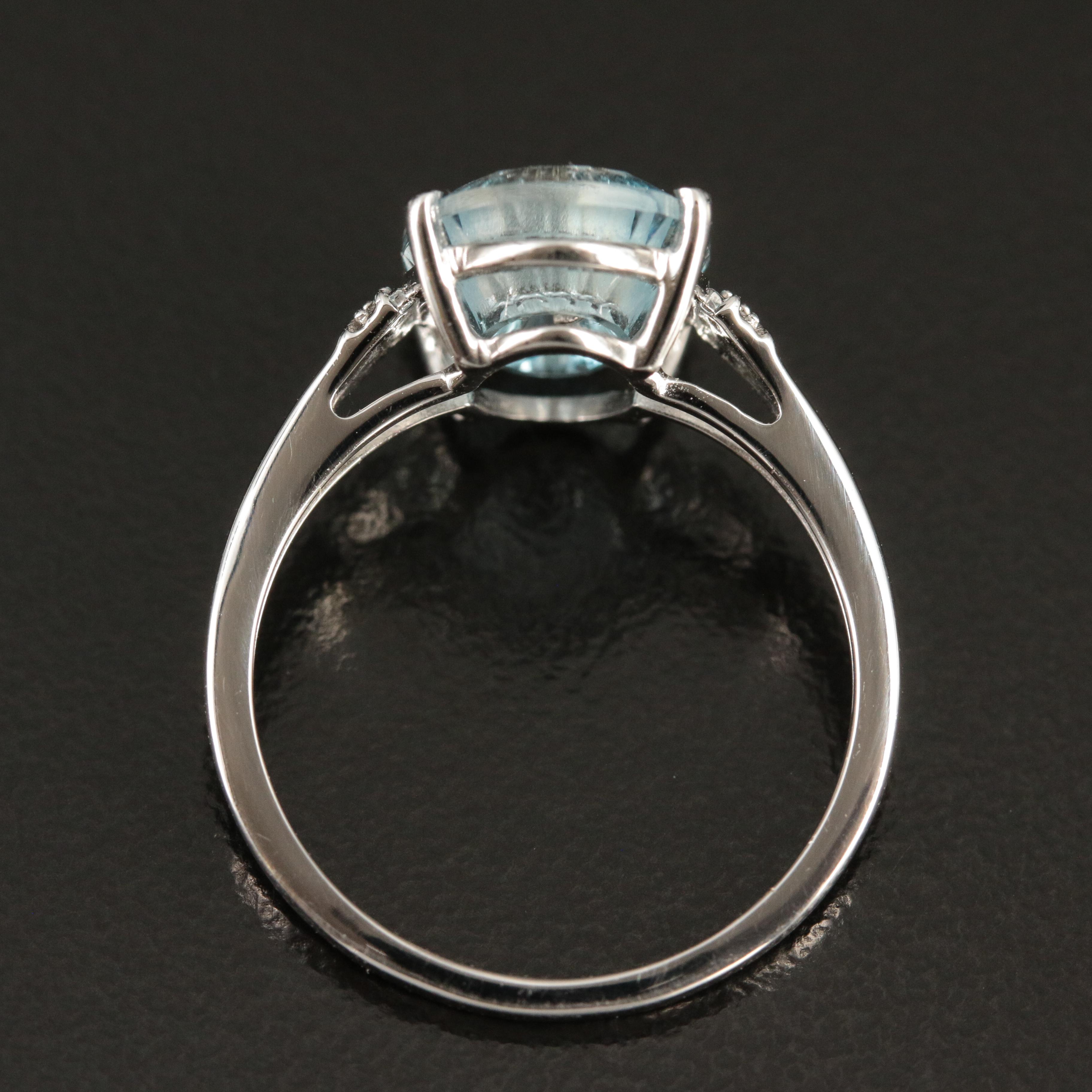 Glenn Lehrer 10K Sky Blue Topaz and Diamond Ring