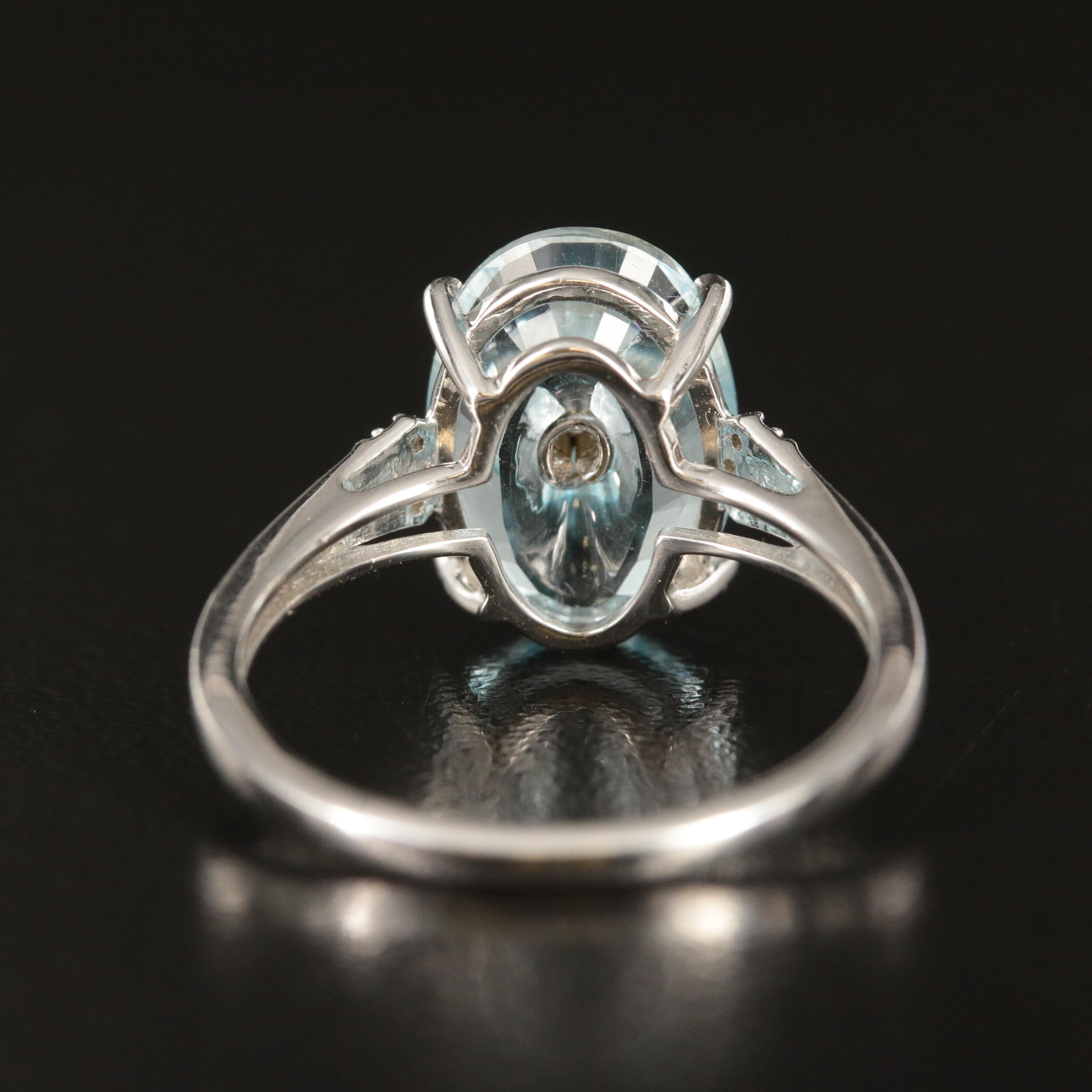 Glenn Lehrer 10K Sky Blue Topaz and Diamond Ring