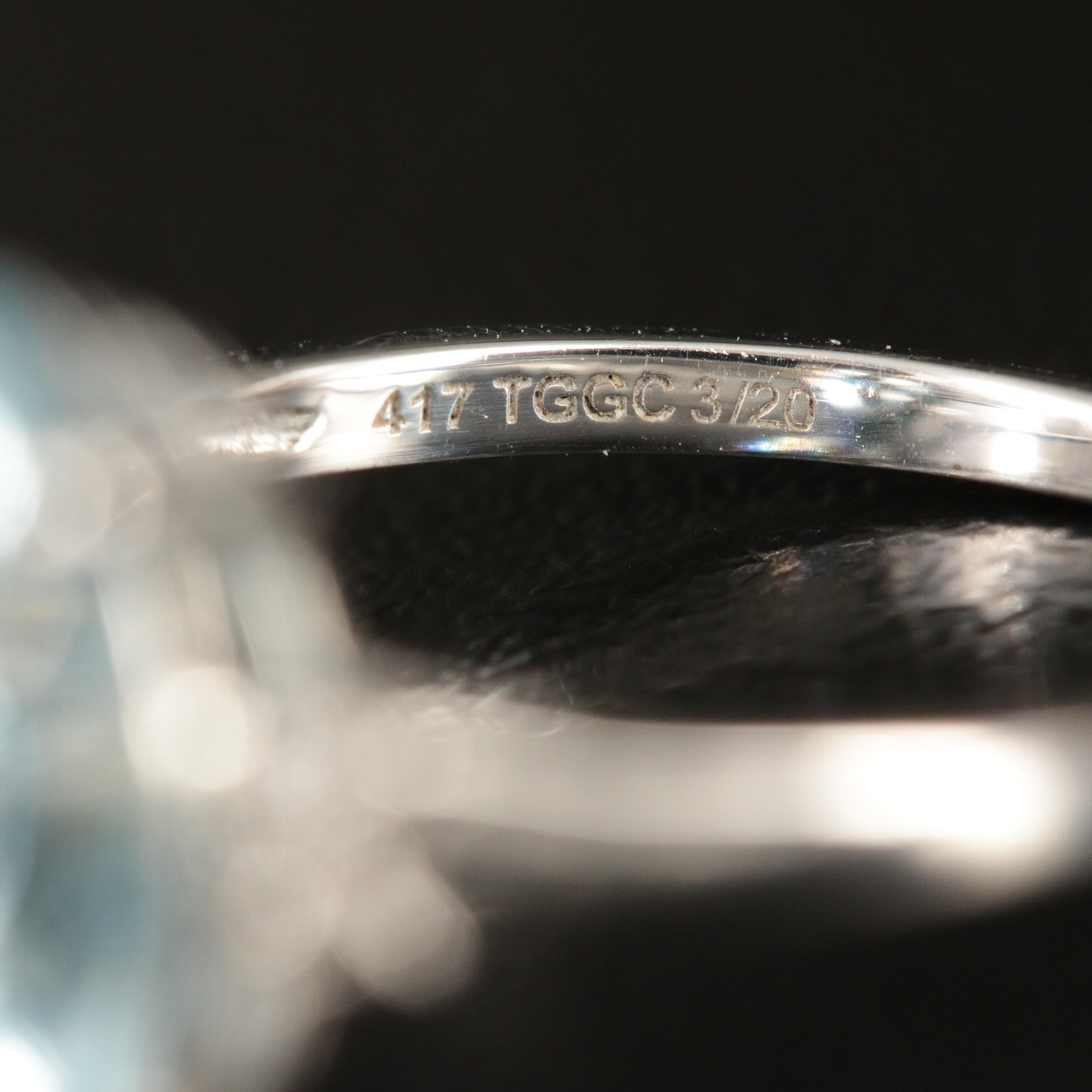 Glenn Lehrer 10K Sky Blue Topaz and Diamond Ring