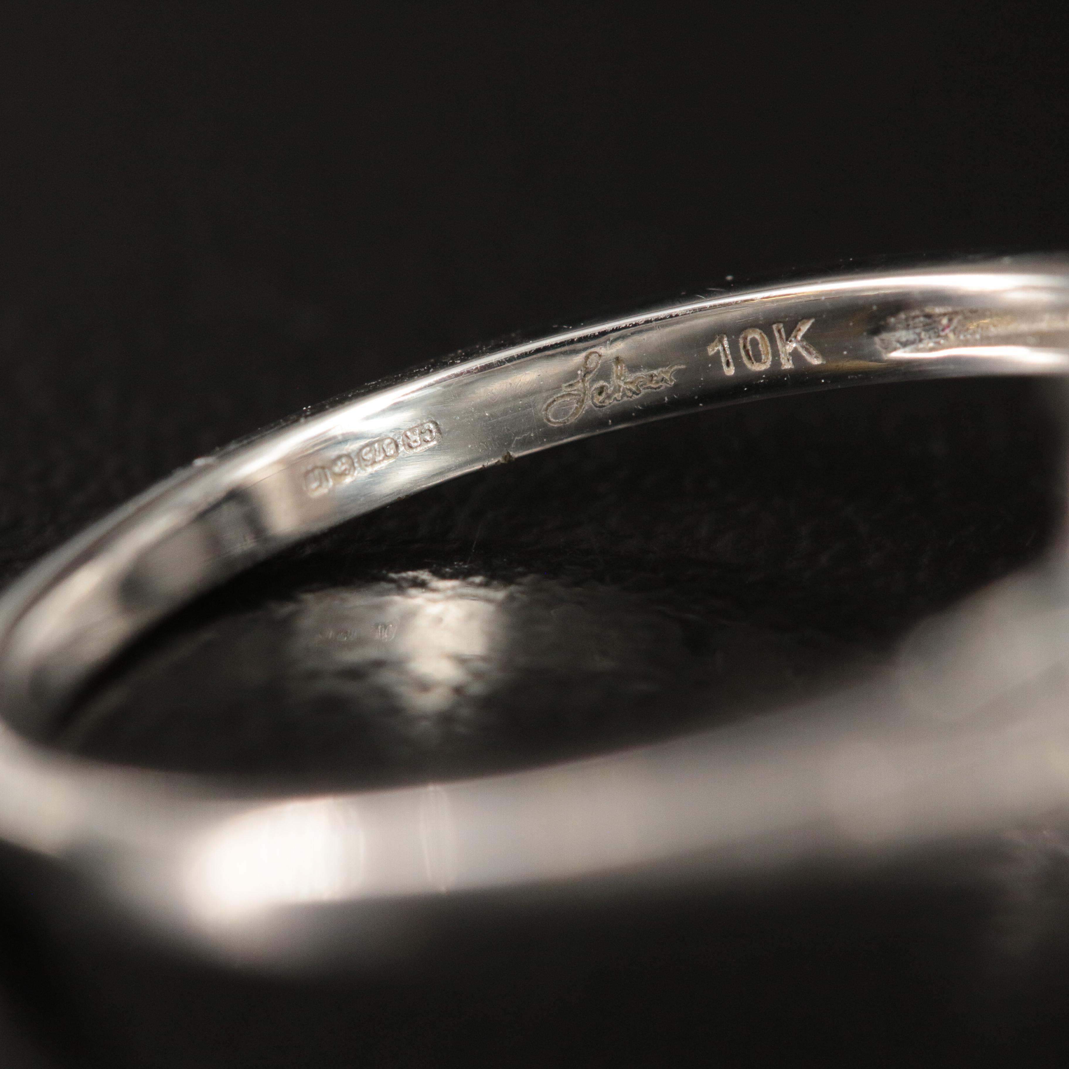 Glenn Lehrer 10K Sky Blue Topaz and Diamond Ring