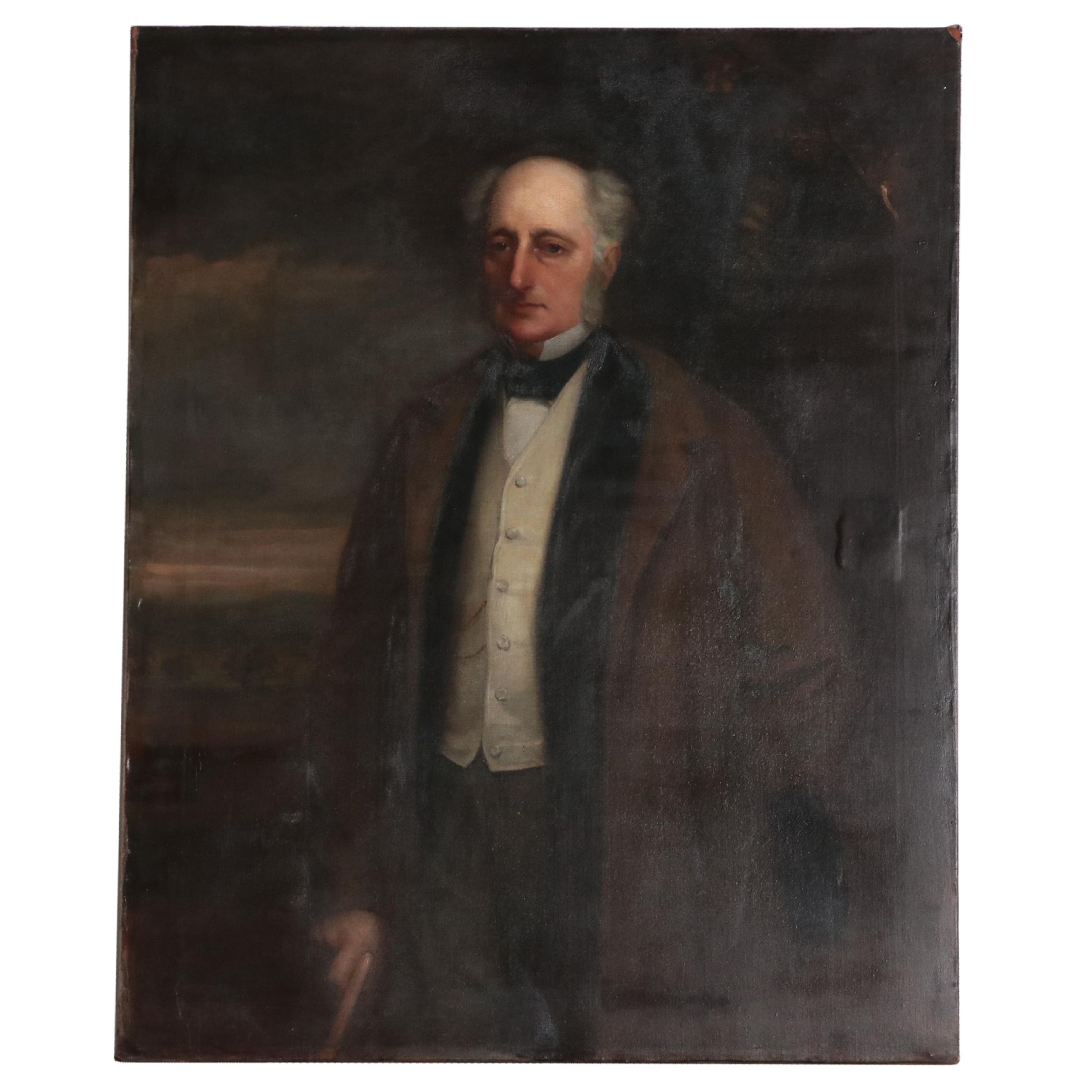 Portrait Oil Painting of a Standing Gentleman, 1870