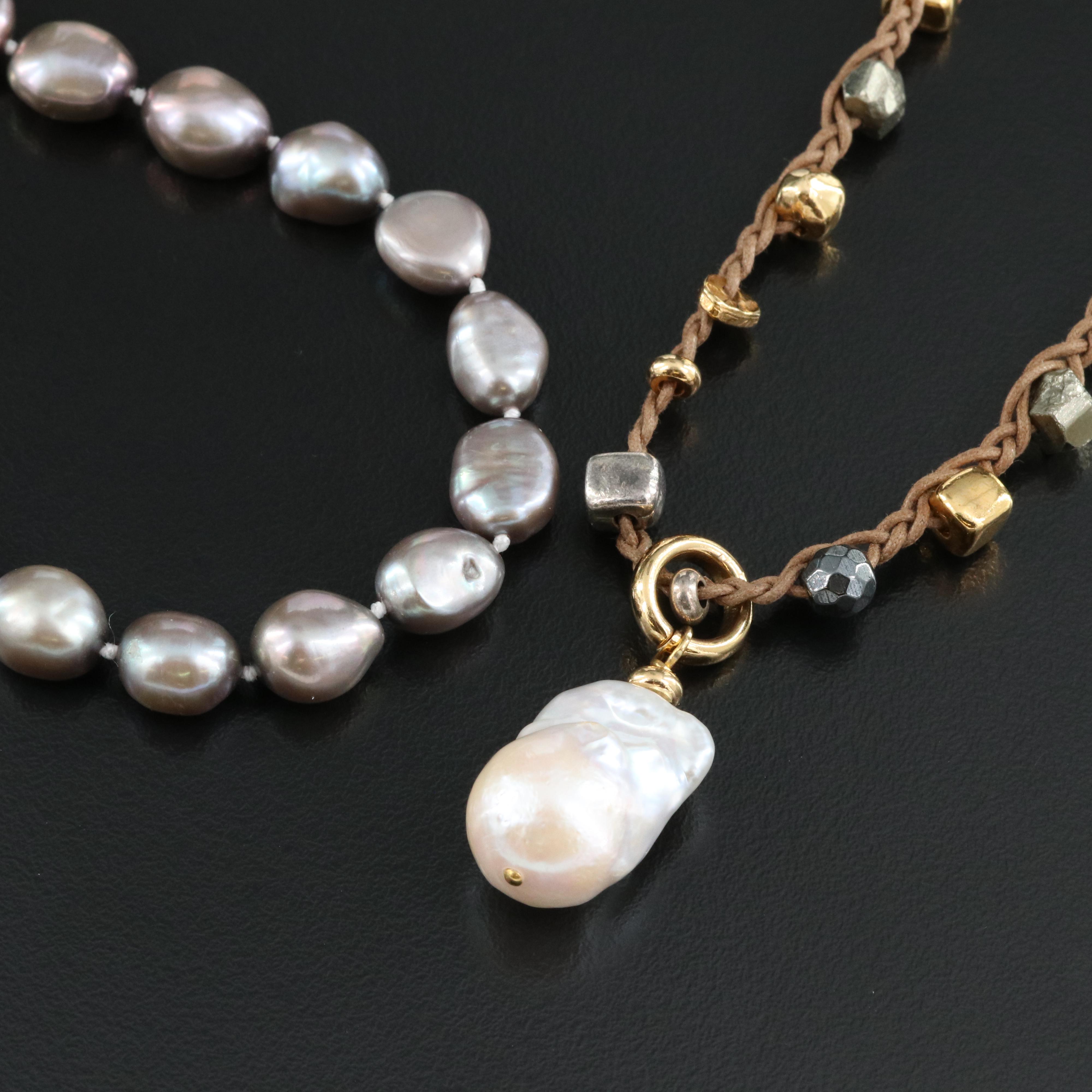 Velatti 'Tress' and Endless Pearl Necklaces