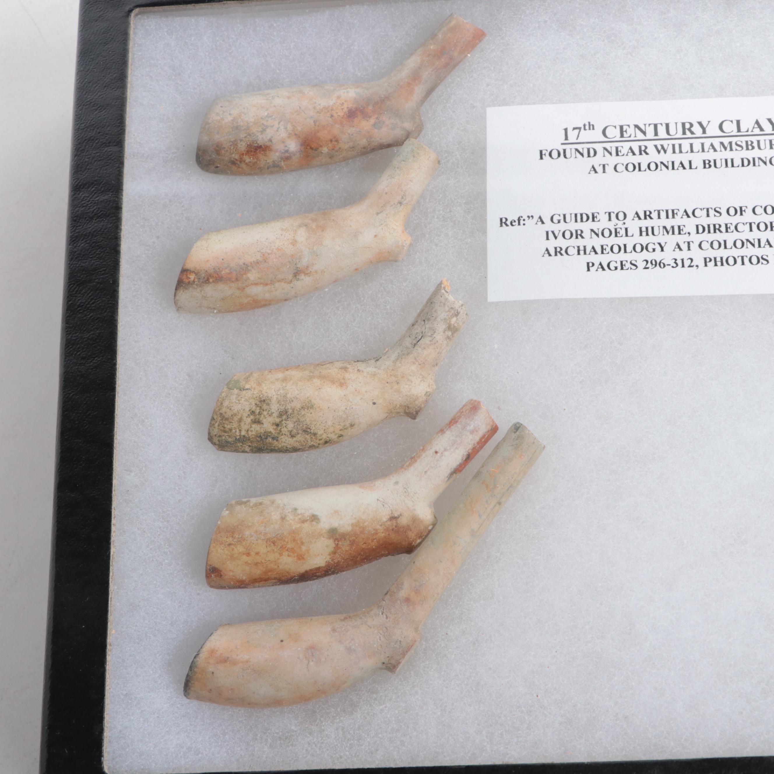 Colonial Era White Clay Kaolin Tobacco Pipes Collection