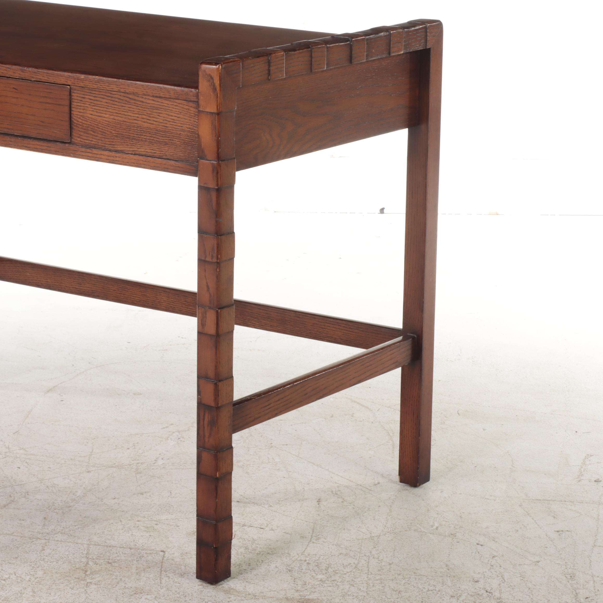 Romweber Regency Style Oak Desk, 1970s