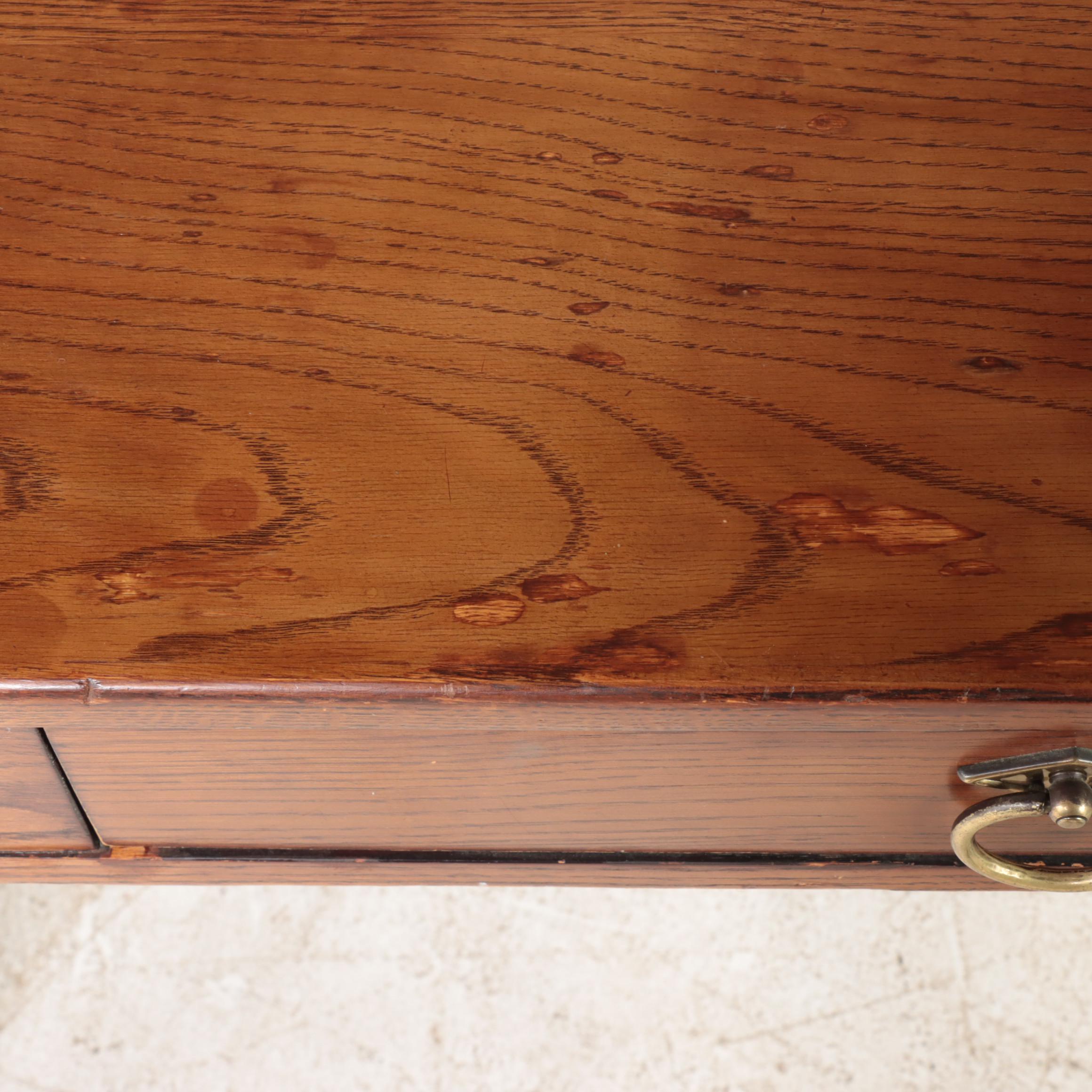 Romweber Regency Style Oak Desk, 1970s