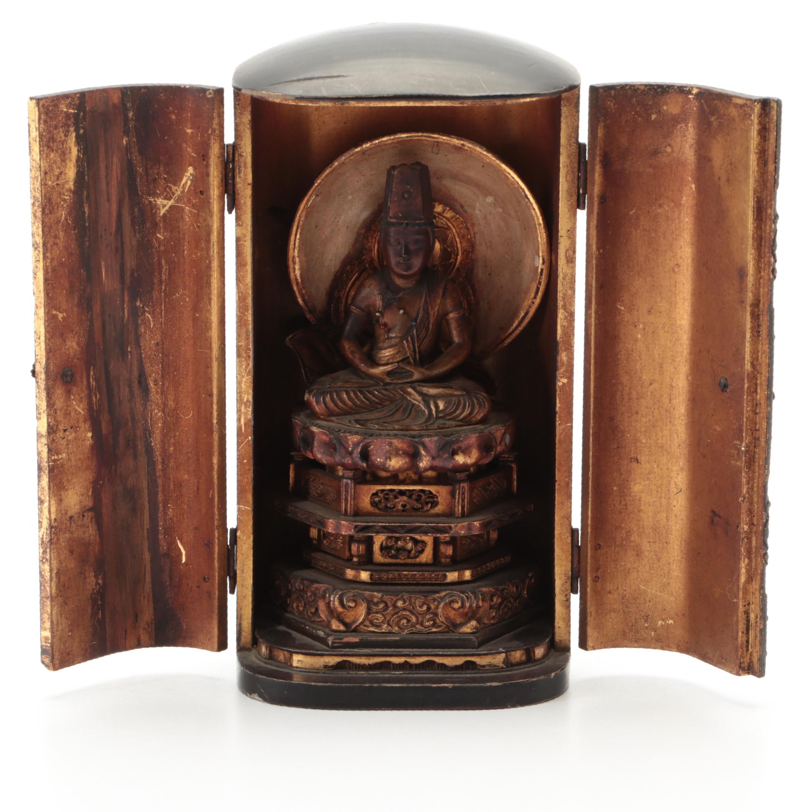 Japanese Parcel Gilt Laquerware Buddhist Zushi Shrine, 19th Century