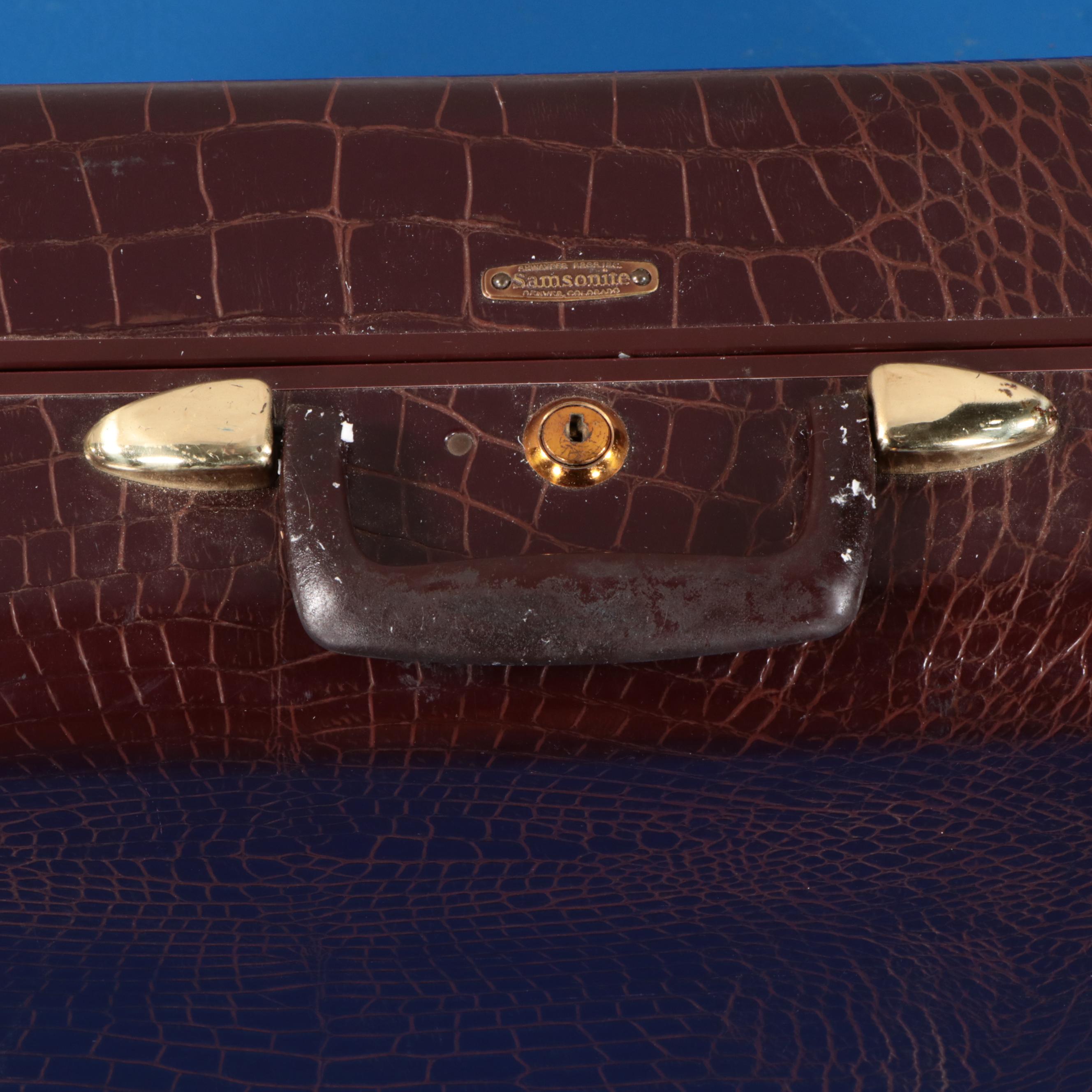 Samsonite Top Handle Luggage Set Styles 4135 and 4132 in Croc-Embossed Vinyl