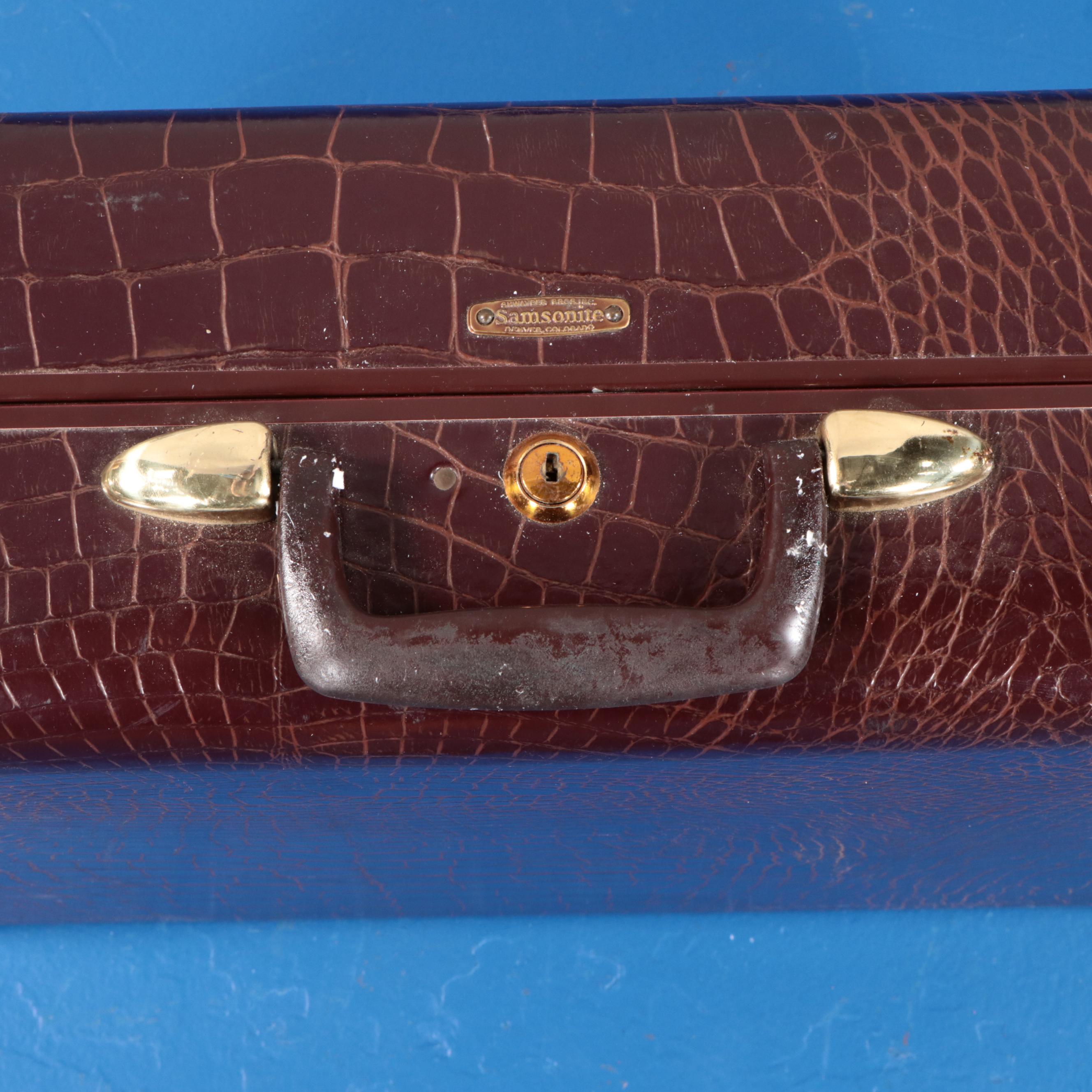 Samsonite Top Handle Luggage Set Styles 4135 and 4132 in Croc-Embossed Vinyl