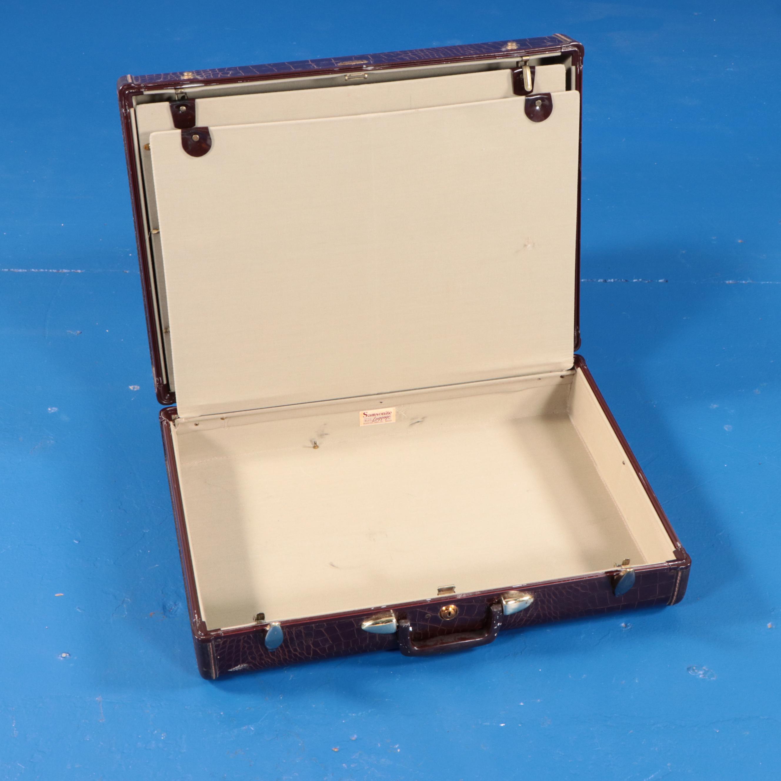 Samsonite Top Handle Luggage Set Styles 4135 and 4132 in Croc-Embossed Vinyl