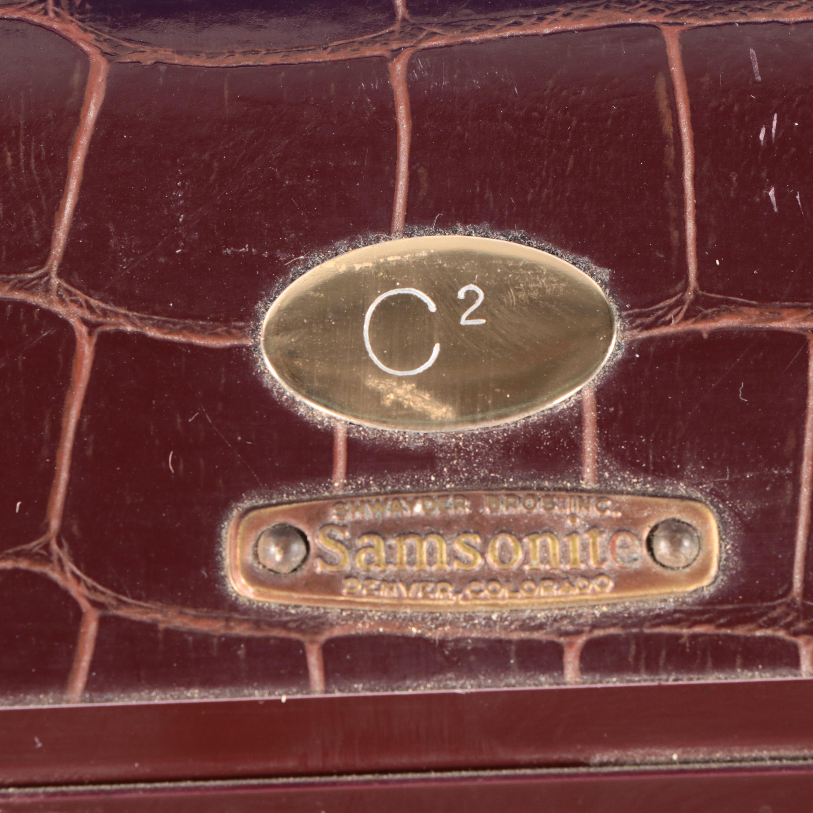 Samsonite Top Handle Luggage Set Styles 4135 and 4132 in Croc-Embossed Vinyl