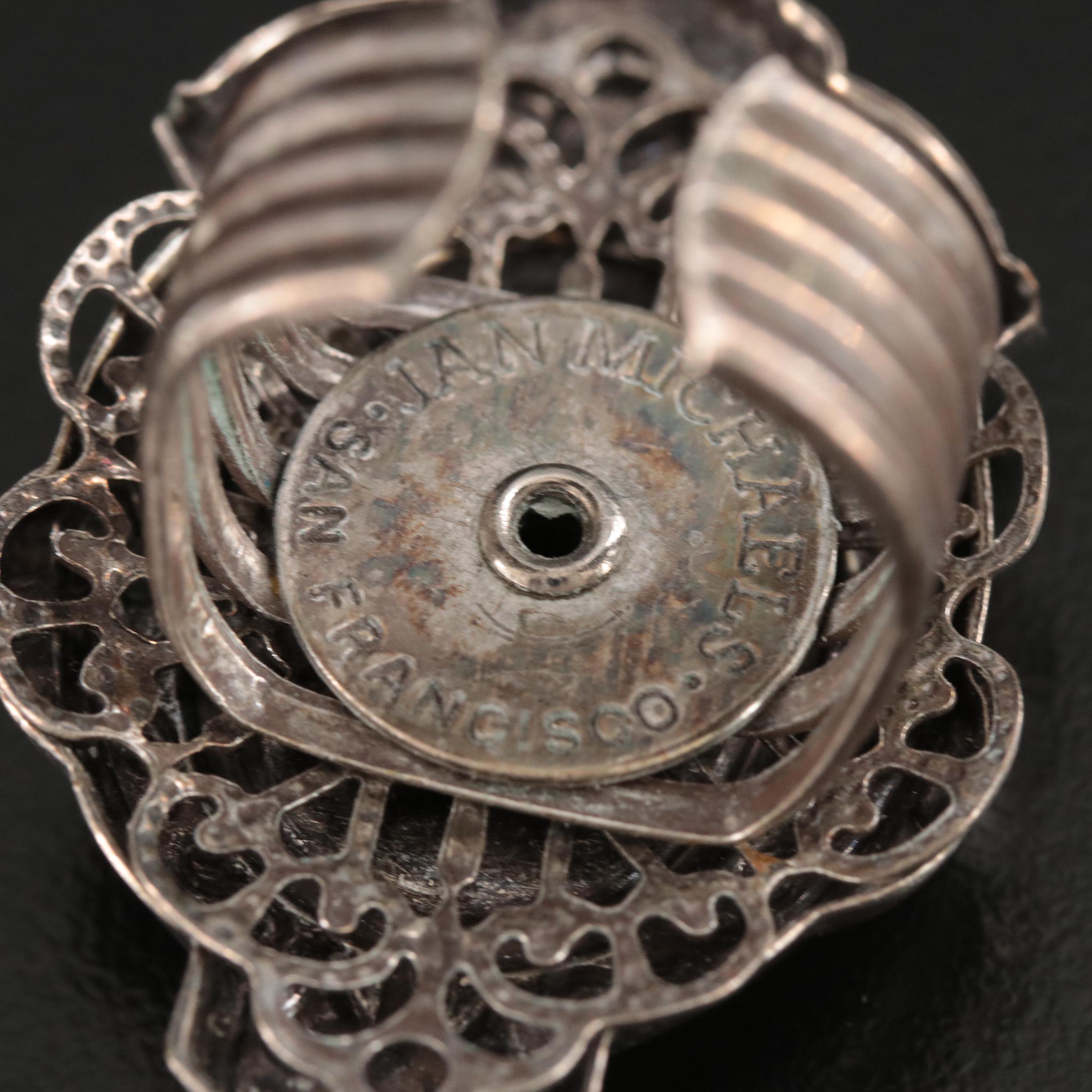 Jan Micheals and Gemstone Rings Including Sterling Larimar Ring